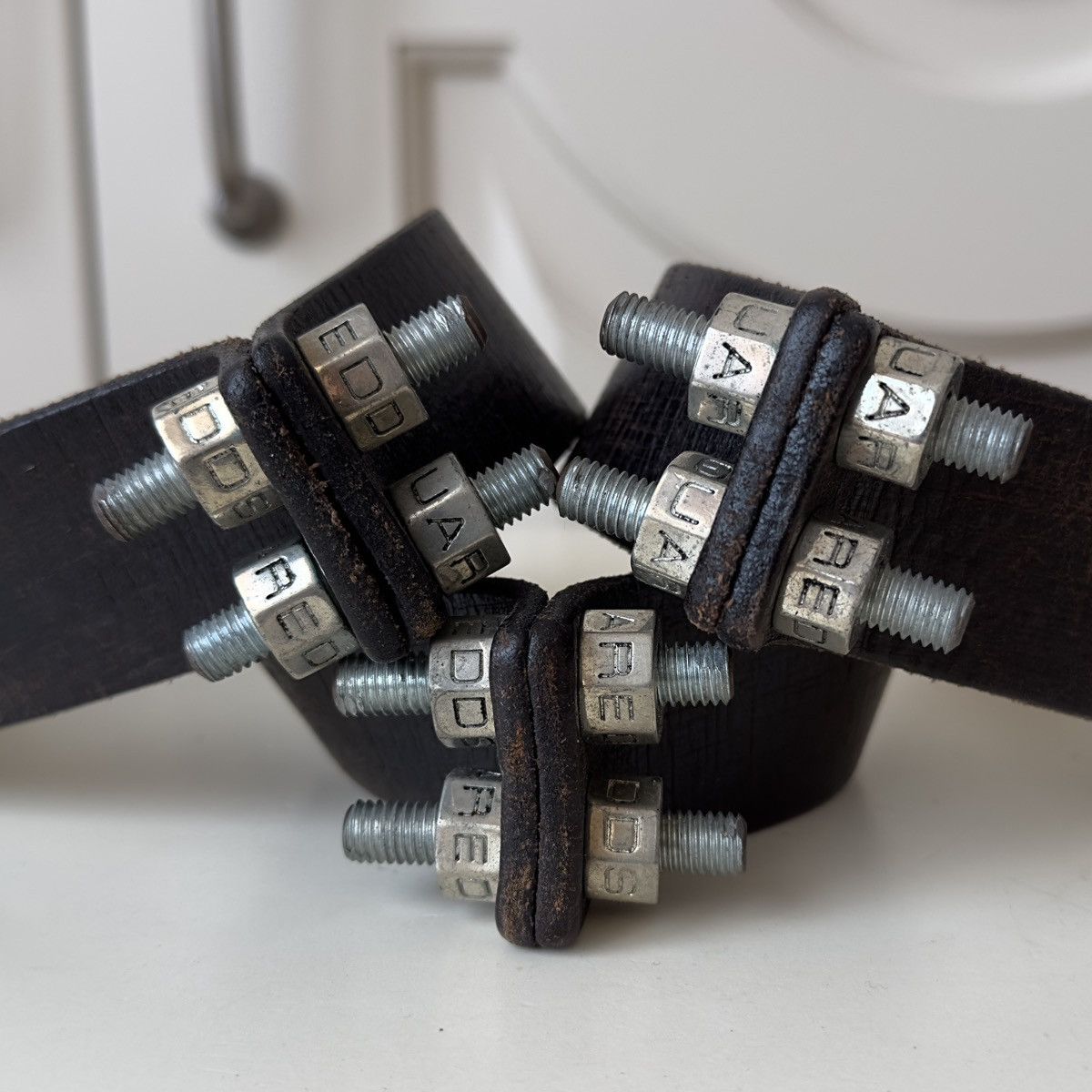 Dsquared2 Dsquared2 S/S 2002 Nuts & Bolts Leather Belt Size 32 - 3 Thumbnail