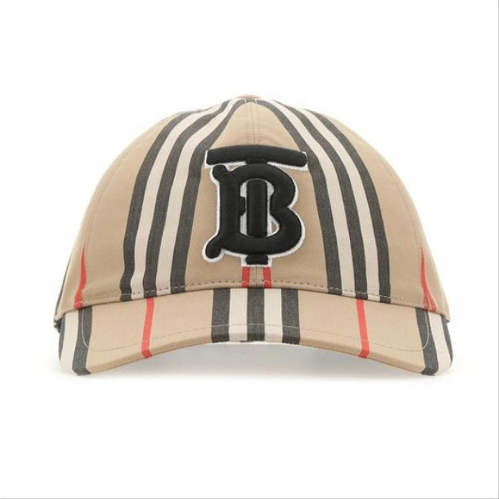 Burberry TB logo appliqued nova check stripe baseball hat cap Size ONE SIZE - 1 Thumbnail