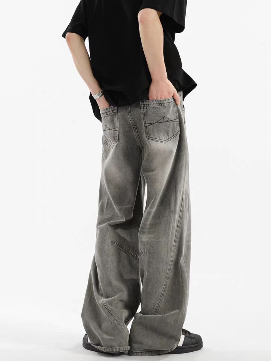 Japanese Brand × Jean Washed and Aged Gray High Street Loose Jeans Size US 34 / EU 50 - 5 Thumbnail
