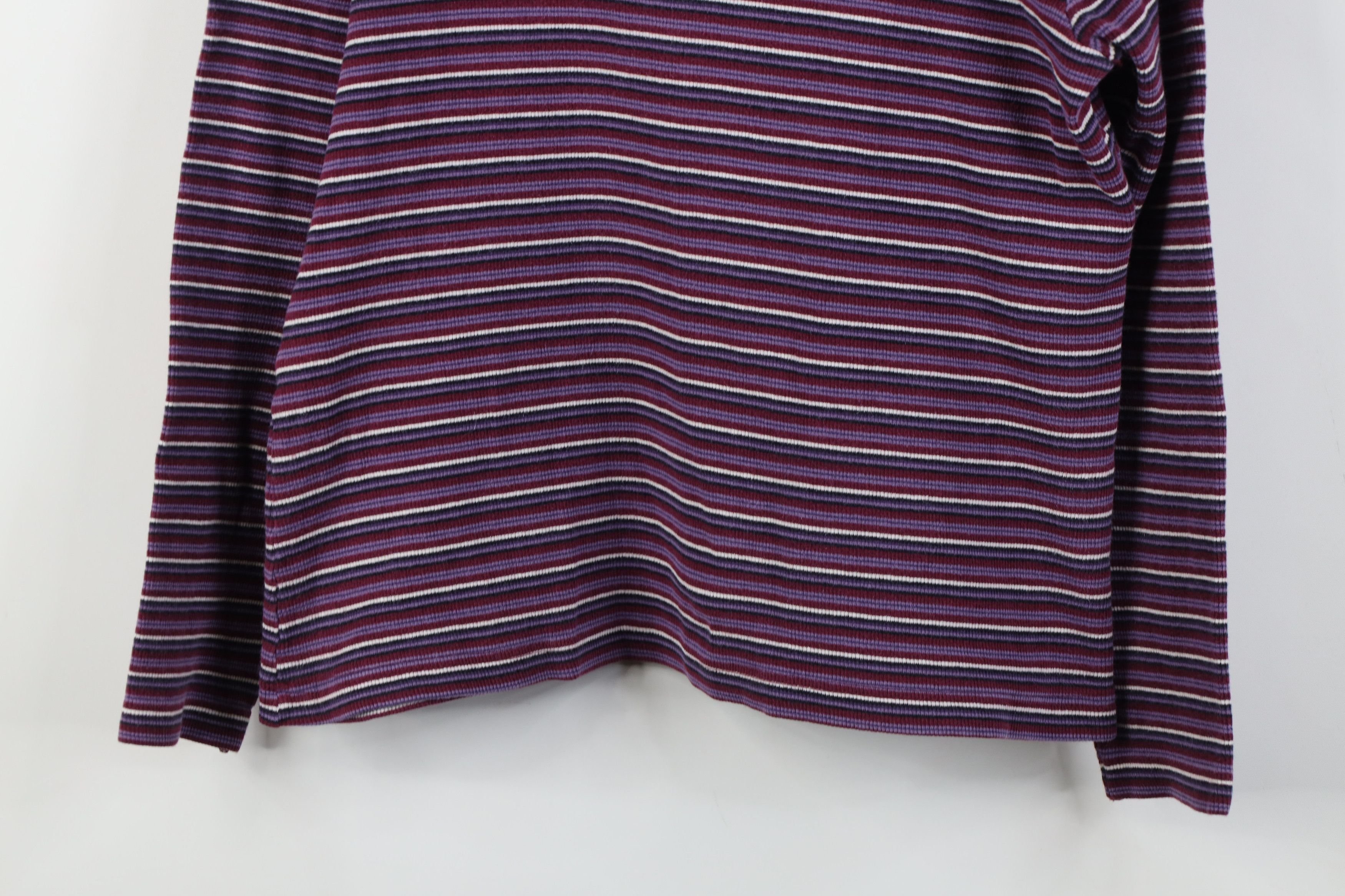 Vintage Vintage 90s Streetwear Cropped Striped Turtleneck T-Shirt Size S / US 4 / IT 40 - 3 Thumbnail
