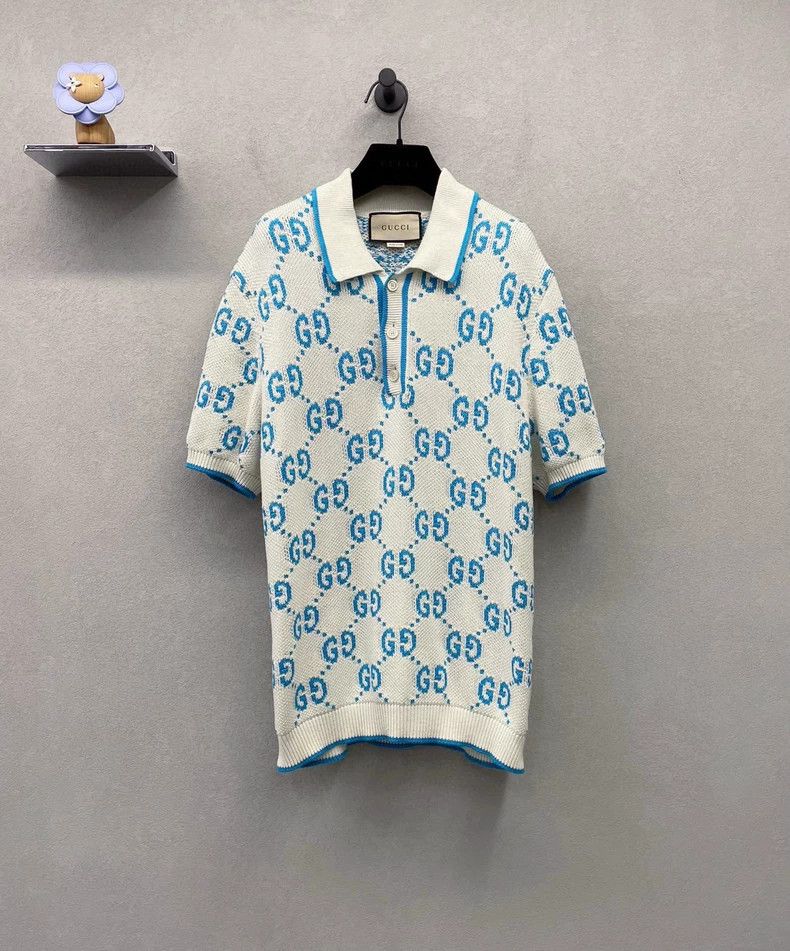 Gucci Gucci Double G jacquard knitted short sleeves 2502-Nextarro Size US L / EU 52-54 / 3 - 1 Thumbnail