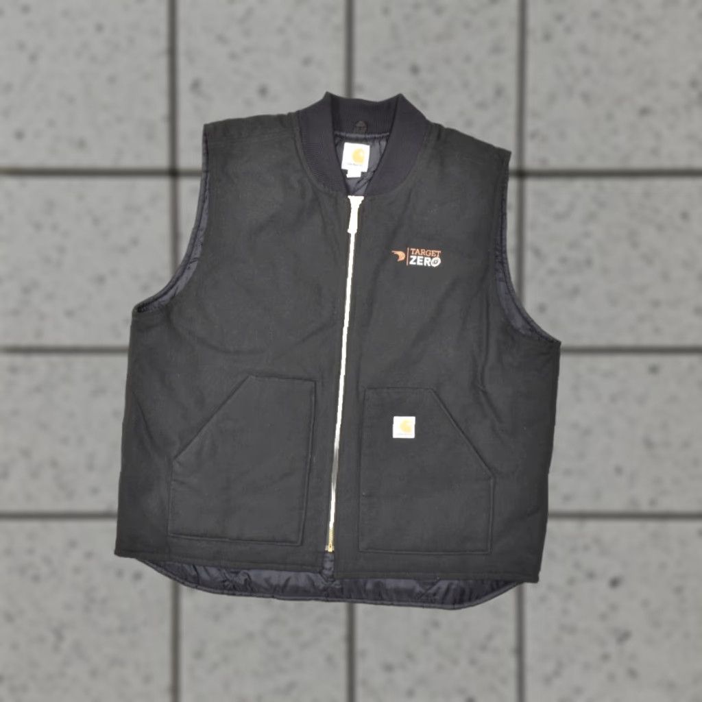 Carhartt VINTAGE Carhartt V01 Duck Vest Black Arctic Quilt Lined Men's XL Quilted Vest with Logo Canvas See Logo Black Quilted Lined Warmth 300 Size US XL / EU 56 / 4 - 1 Thumbnail