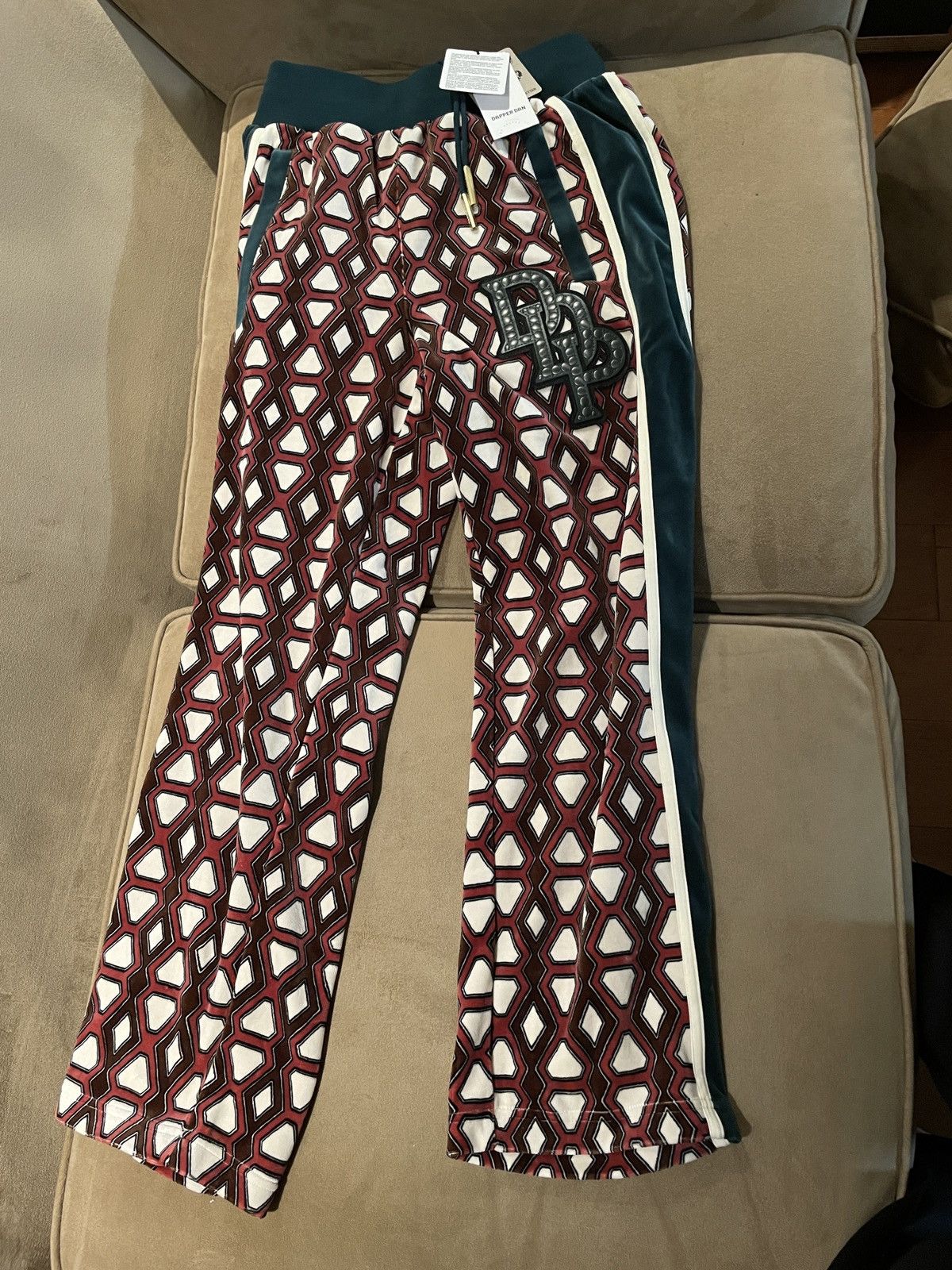 image of Dapper Dan x Puma Track Pants NWT in Green, Men's (Size 32)