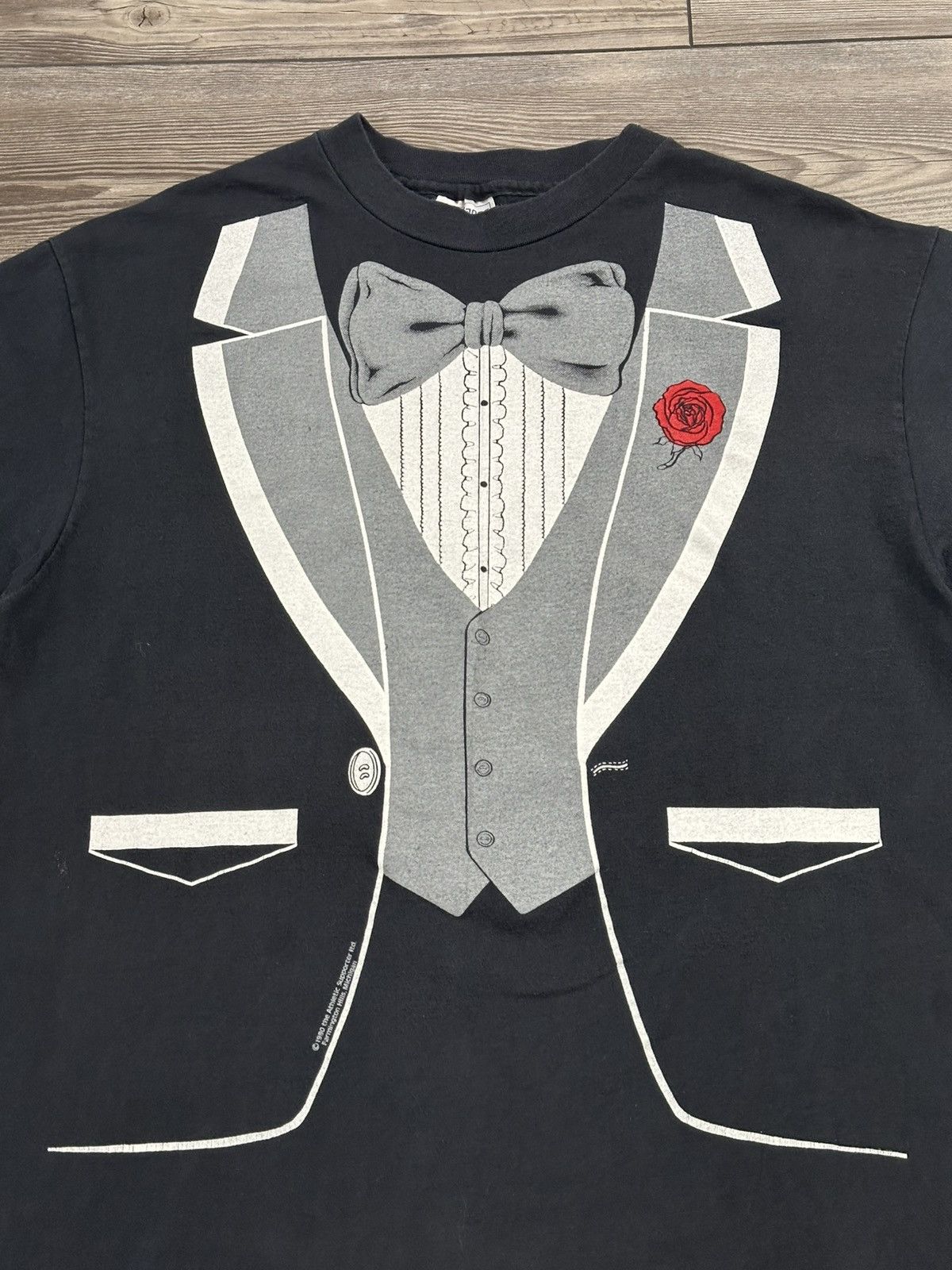 Hanes × Vintage 80’s Tuxedo T Shirt Size US XL / EU 56 / 4 - 2 Thumbnail