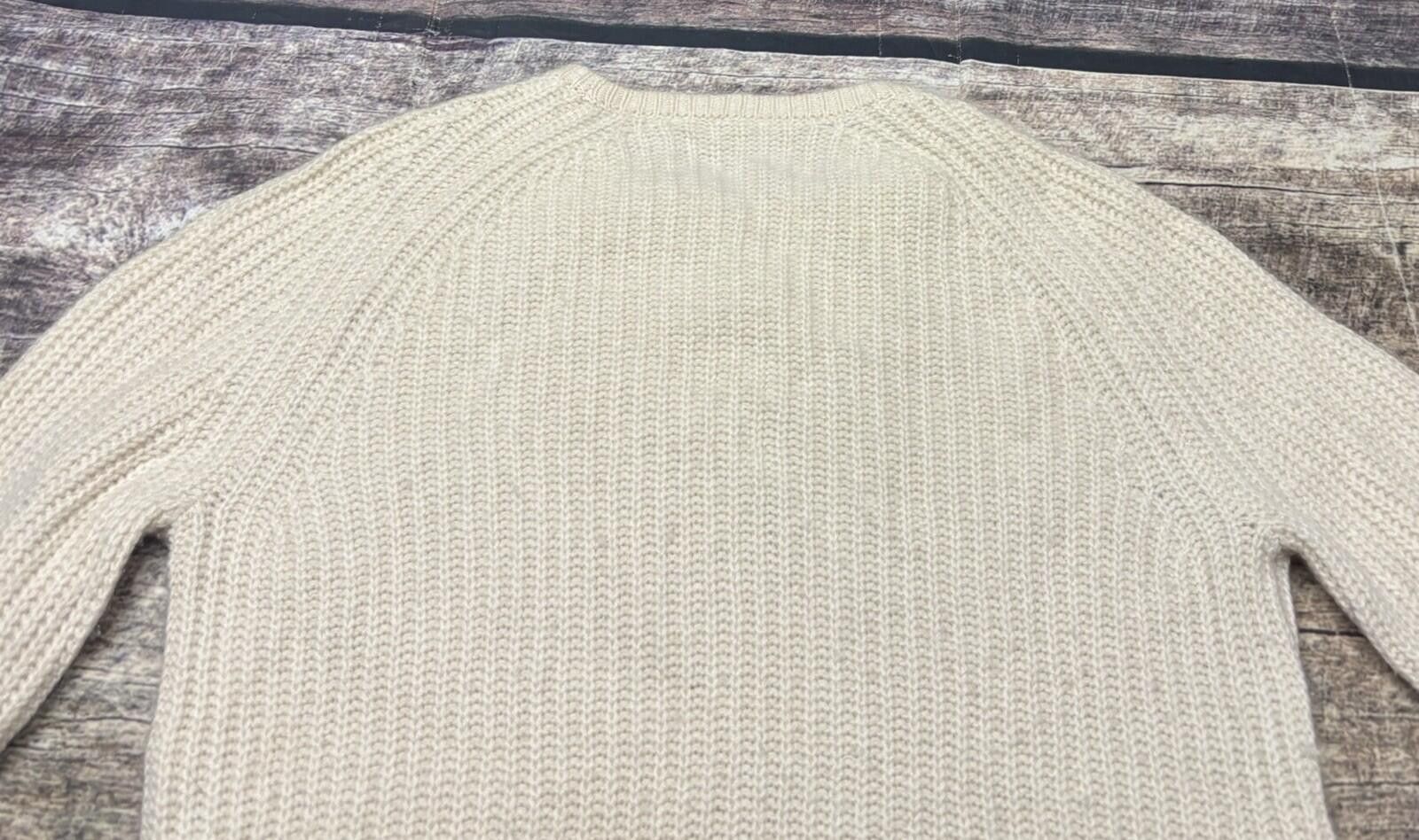 The Unbranded Brand Cashmere Sweater Womens XS Ivory Crew Neck Pullover Chunky Size XS / US 0-2 / IT 36-38 - 5 Thumbnail