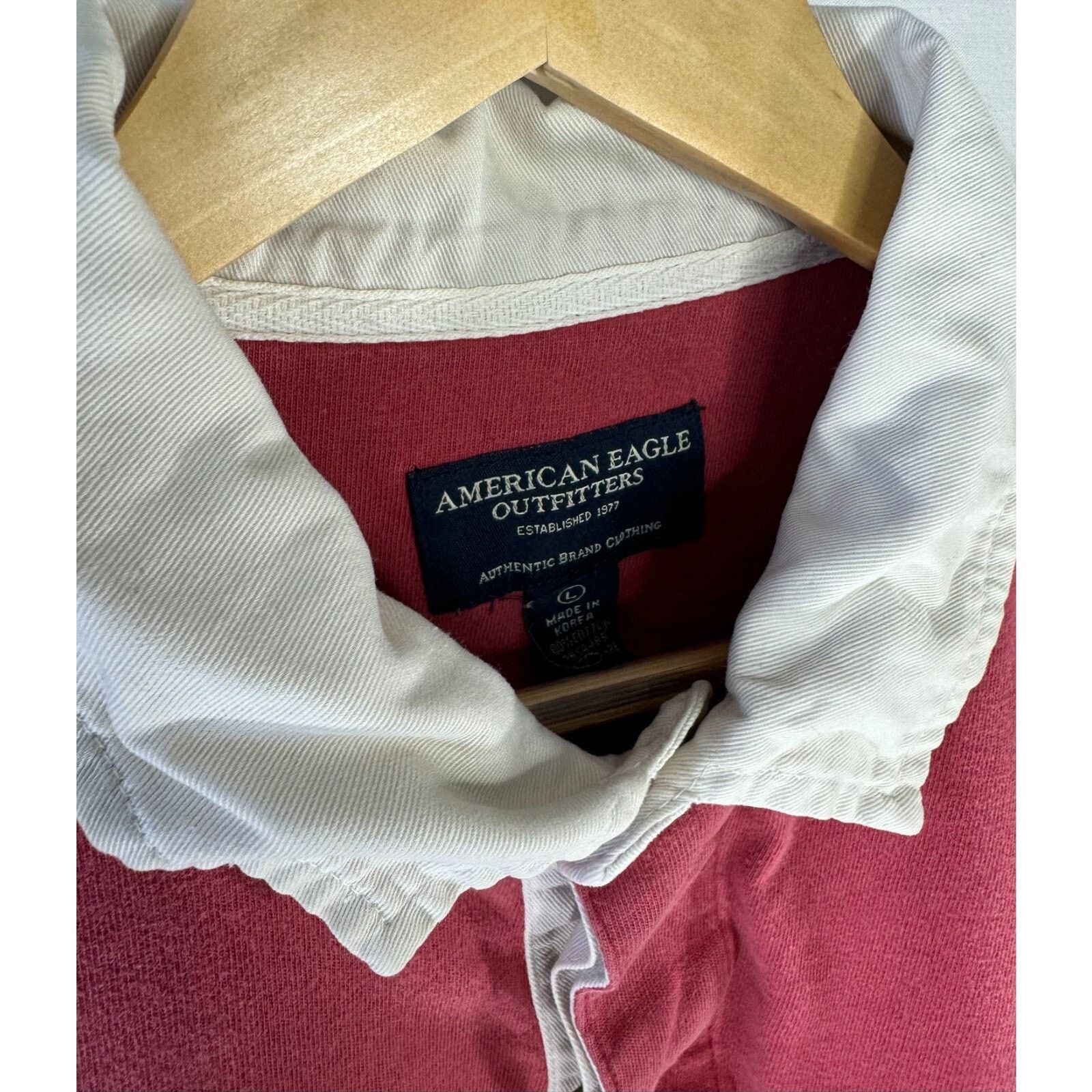 American Eagle Outfitters VTG American Eagle Red Navy Stripe Polo Rugby Shirt size L Size US L / EU 52-54 / 3 - 3 Thumbnail