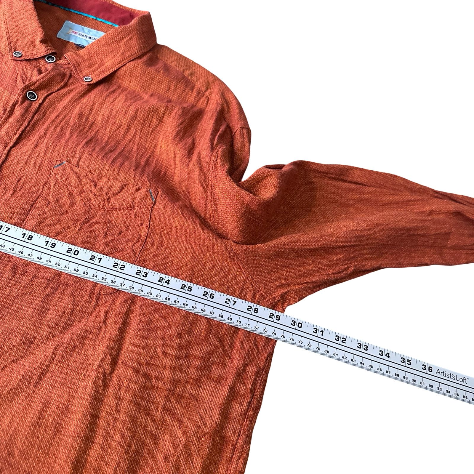 Other 32 Bar Blues Shirt Men’s 3XL Orange Linen Blend Long Sleeve Size US XXL / EU 58 / 5 - 8 Thumbnail