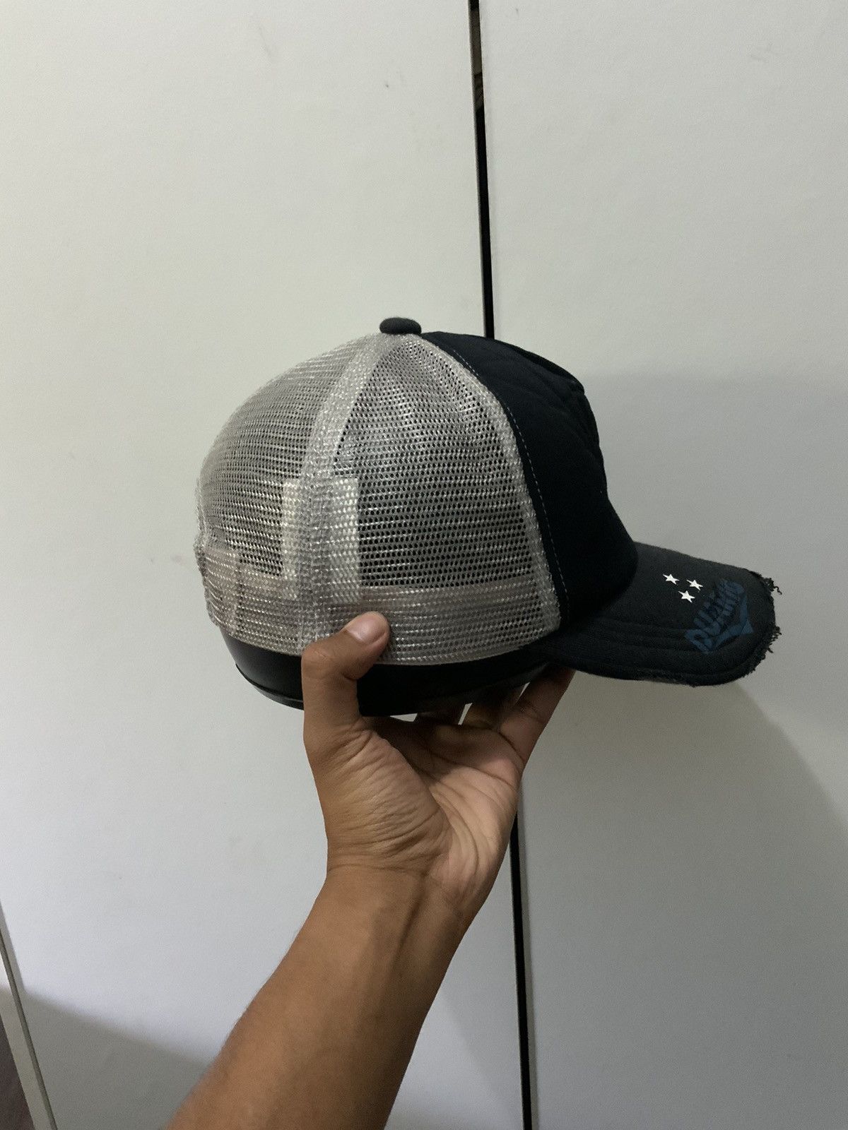 Japanese Brand L’espirit Club Dufitsal Distressed Archive Black Trucker Hat Size ONE SIZE - 5 Thumbnail