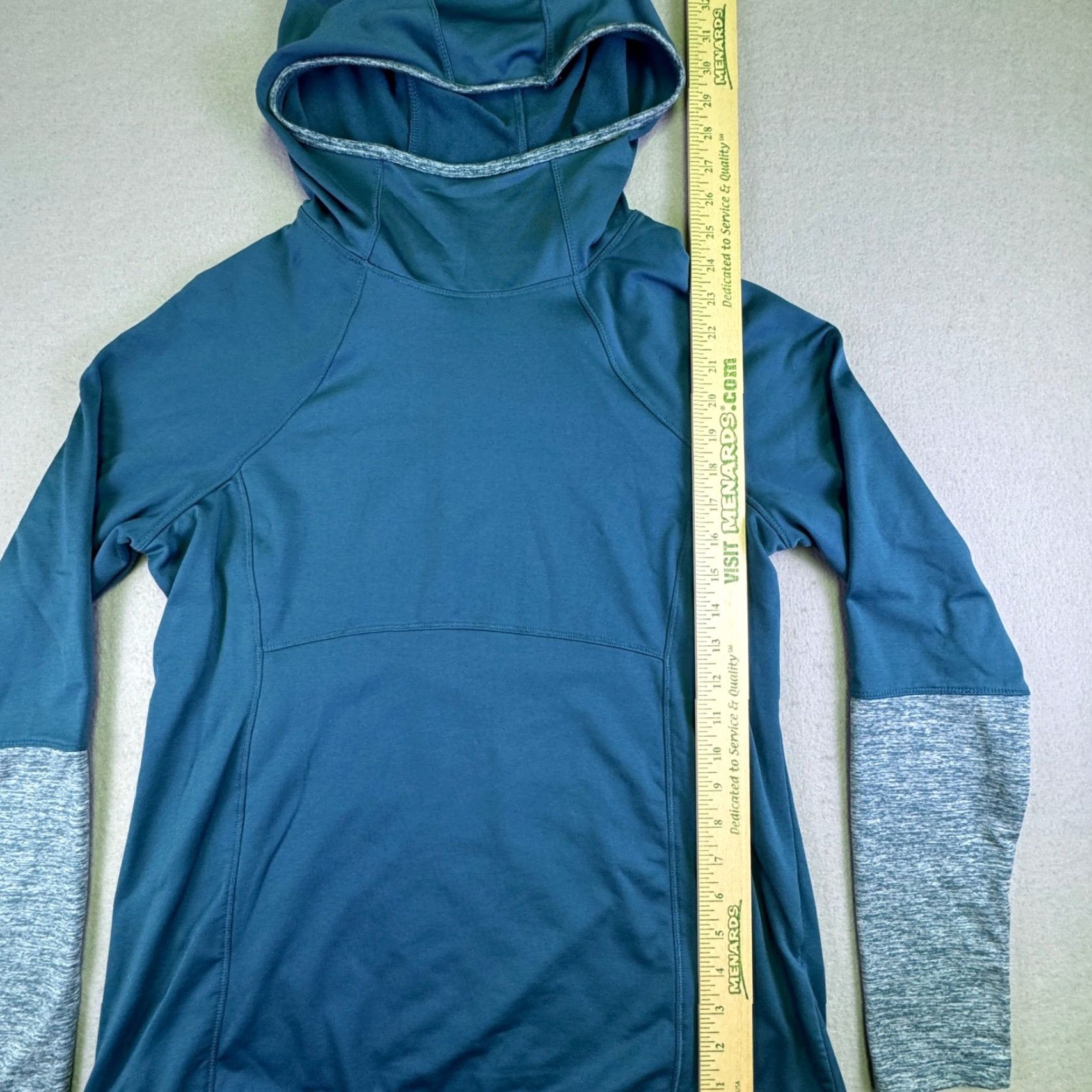 Avia Avia Hoodie Shirt Women's L Blue Fleece Lined Scuba Hooded Thumbholes Athletic Long Sleeve Pullover Raglan Sleeve Moisture Wicking Reflective Logo Size L / US 10 / IT 46 - 3 Thumbnail