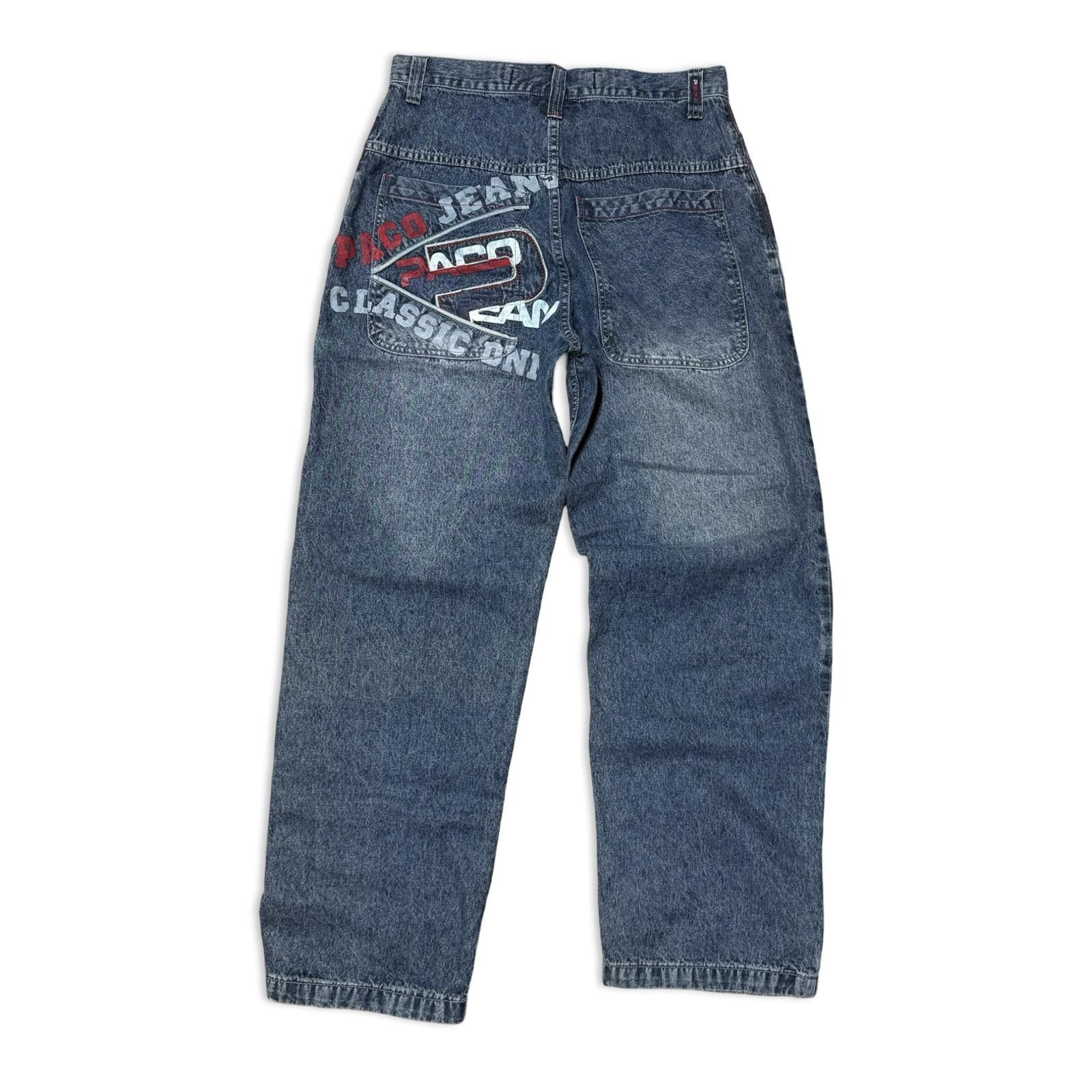 Pacsun Paco Jeans Classic Zipper Screenprinted Baggy Denim Size US 34 / EU 50 - 2 Thumbnail