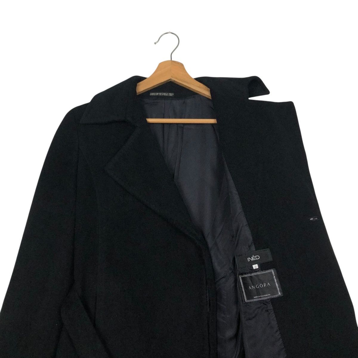 🔥RICH BLACK VINTAGE LONG WOOL JACKET INED YOHJI YAMAMOTO
