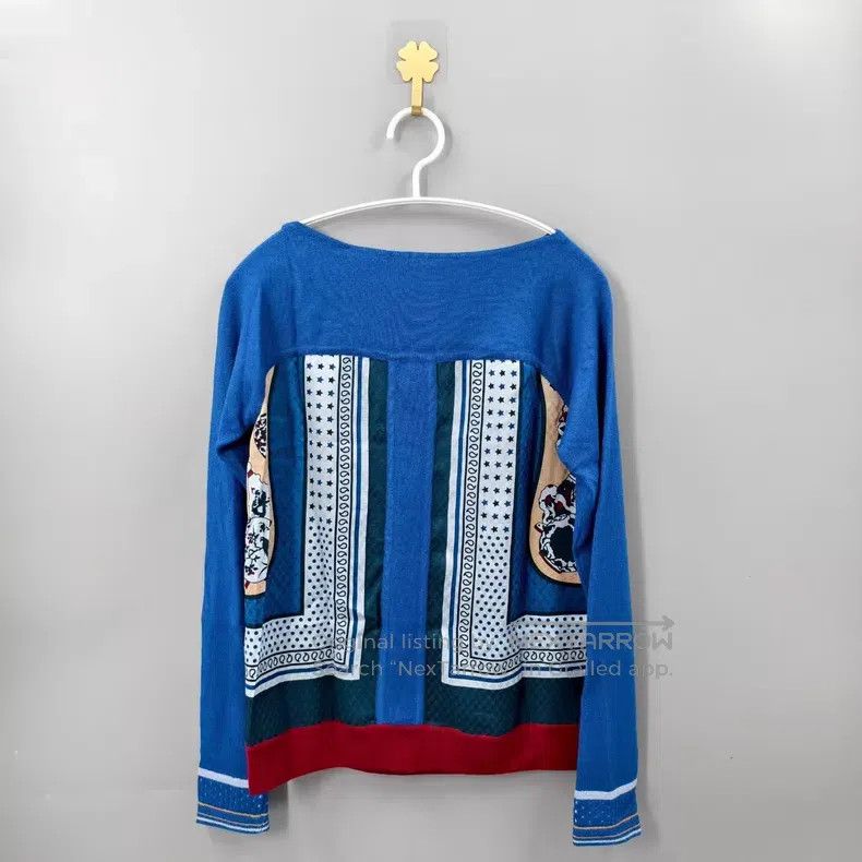 Hermes Hermes Blue Vase Series Patchwork Knit Sweater Size XXS / US 00 / IT 34 - 2 Thumbnail