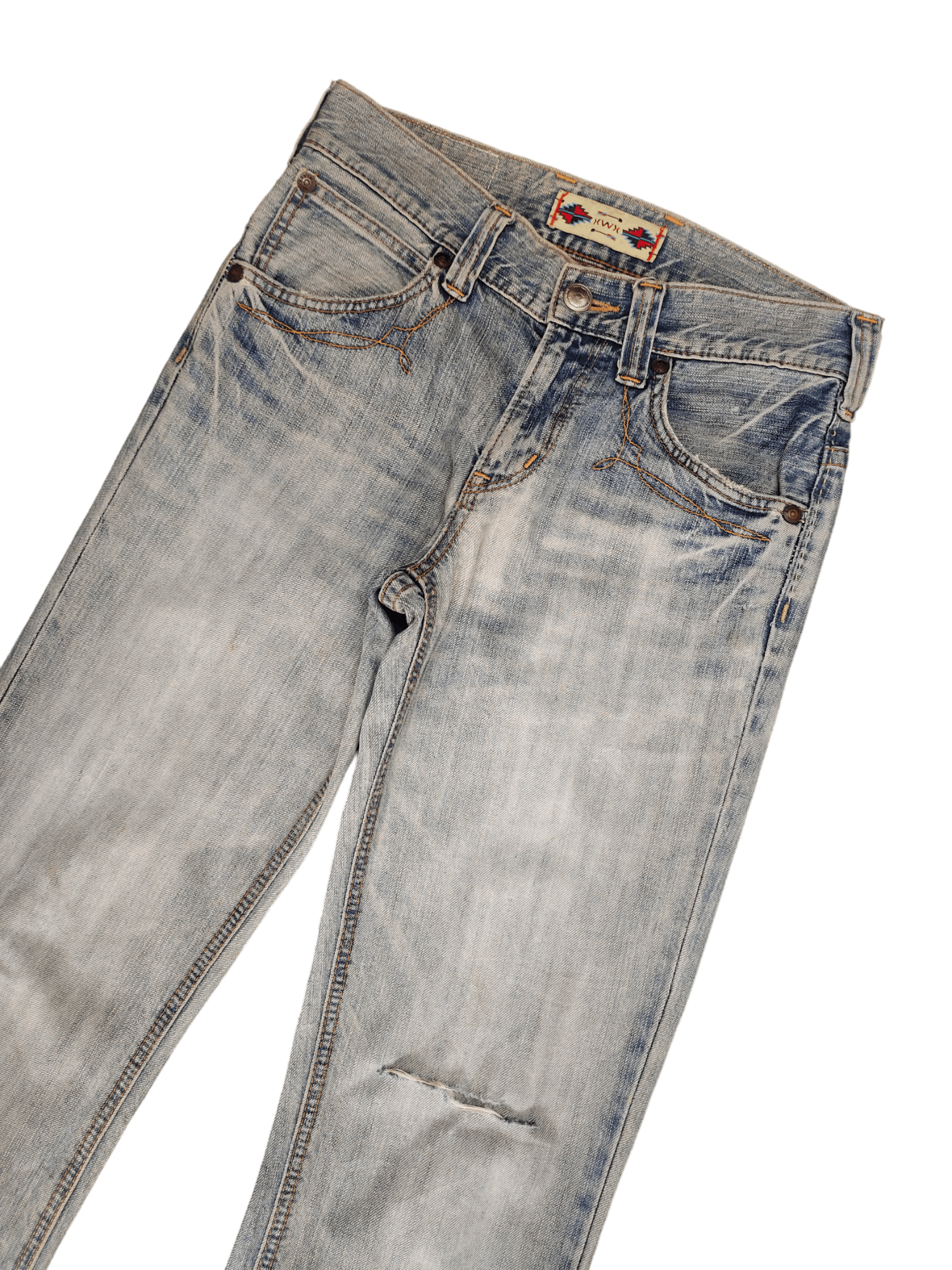 Edwin Flare Jeans Edwin XV Distress Faded Boot Cut Y2k Mudmax Size US 29 - 13 Thumbnail