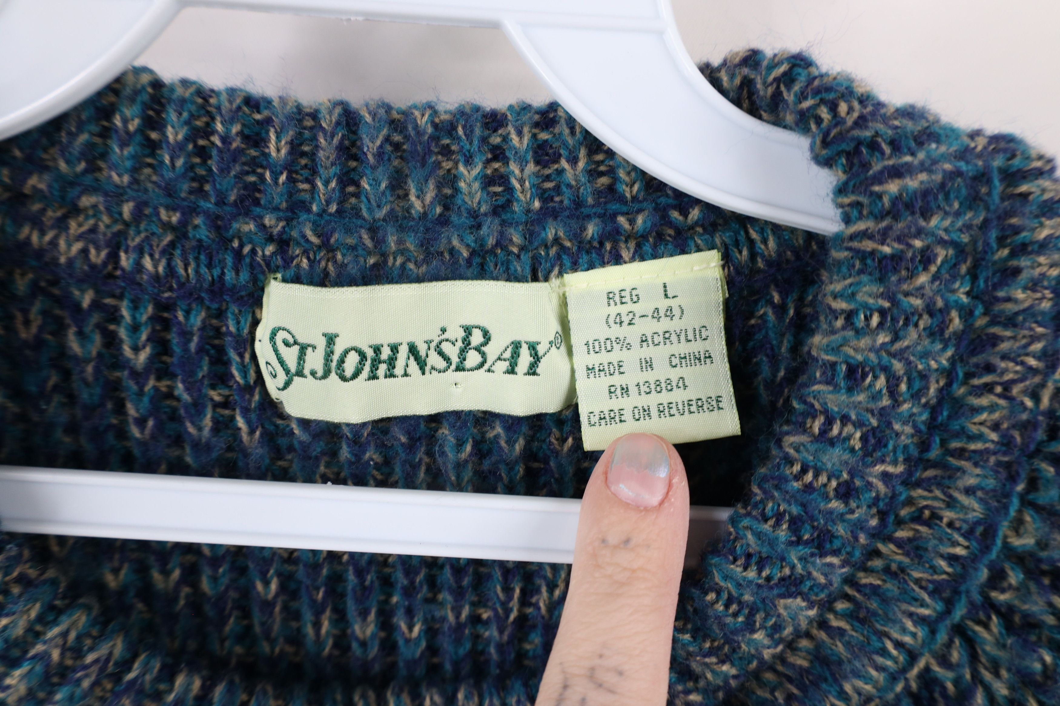 Vintage Vintage 90s Streetwear Chunky Ribbed Knit Crewneck Sweater Size US L / EU 52-54 / 3 - 4 Thumbnail