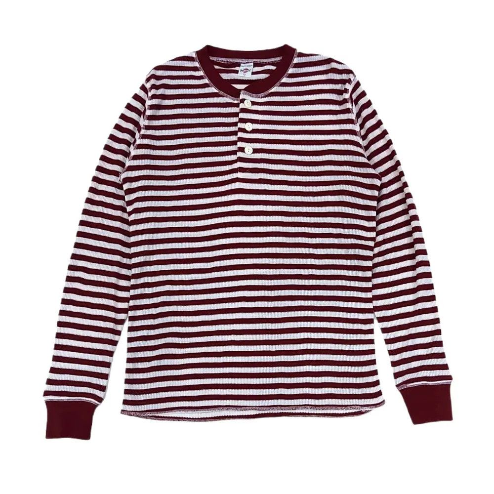 Denime Rare! DNM Gear by Denime Stripe Henley Thermal Size US M / EU 48-50 / 2 - 1 Thumbnail