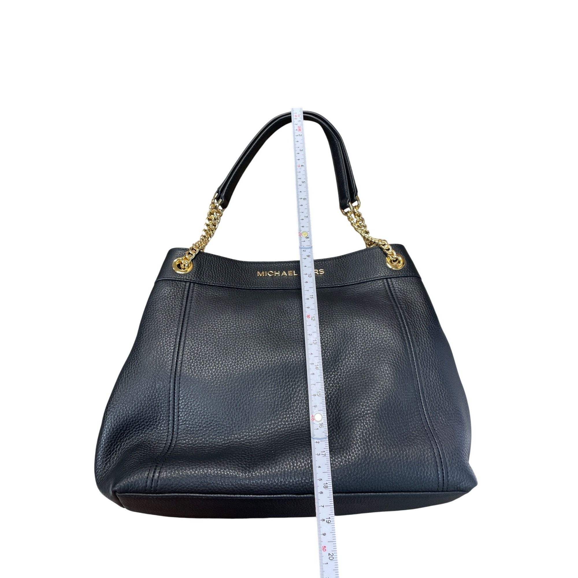Michael Kors womans Balck Jet Set Large Chain Gold leather S