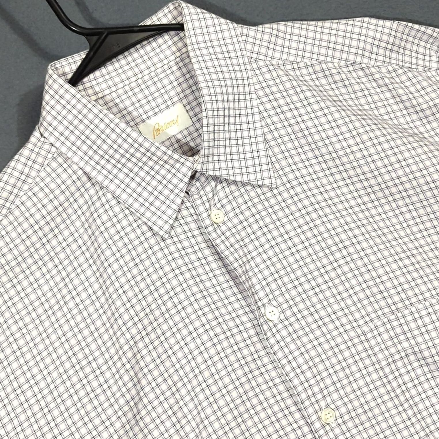 Brioni Brioni Shirt Mens XL Purple White Cotton Long Sleeve Button Down Size US XL / EU 56 / 4 - 2 Thumbnail