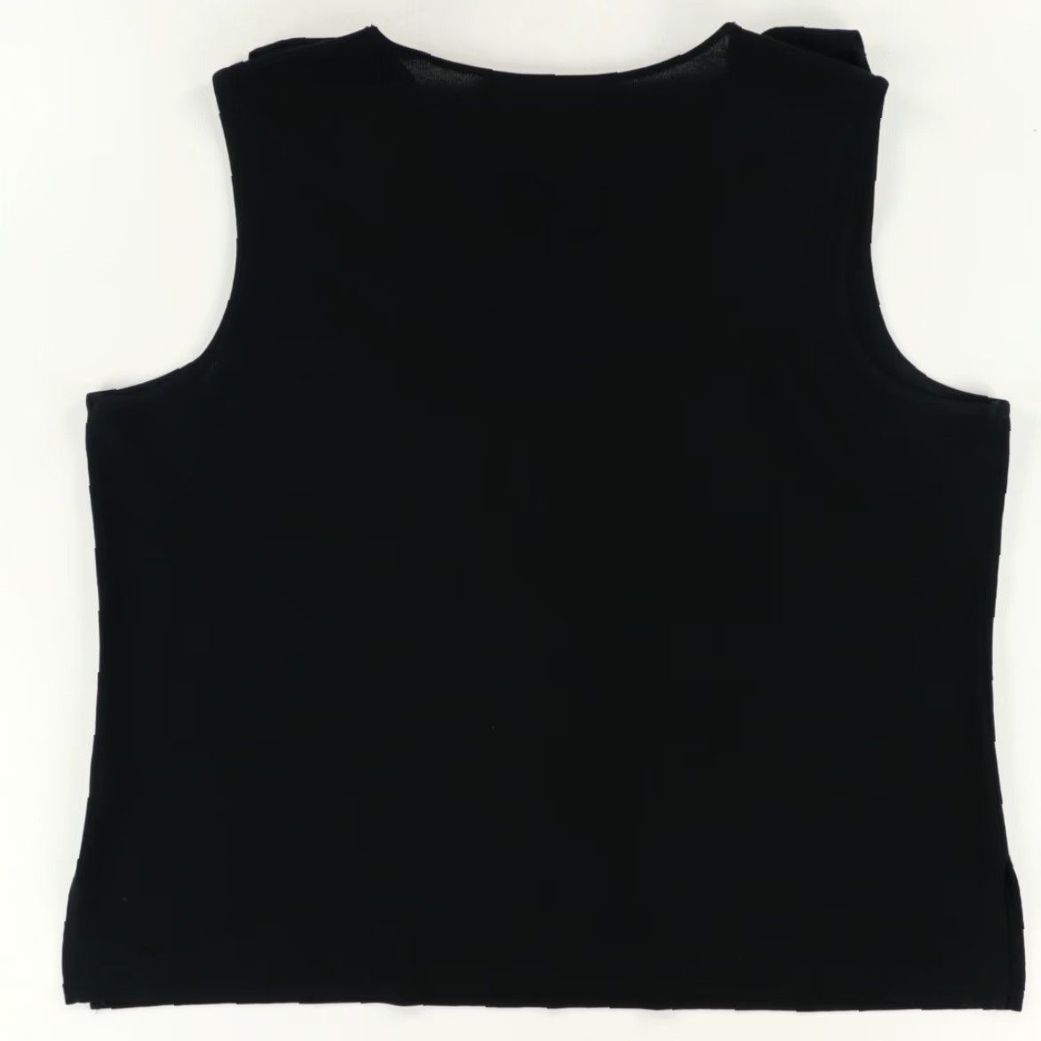 Vintage Ming Wang Ruffle Neck Sleeveless Blouse Solid Shirt Black Women's 1X Size XL / US 12-14 / IT 48-50 - 4 Thumbnail