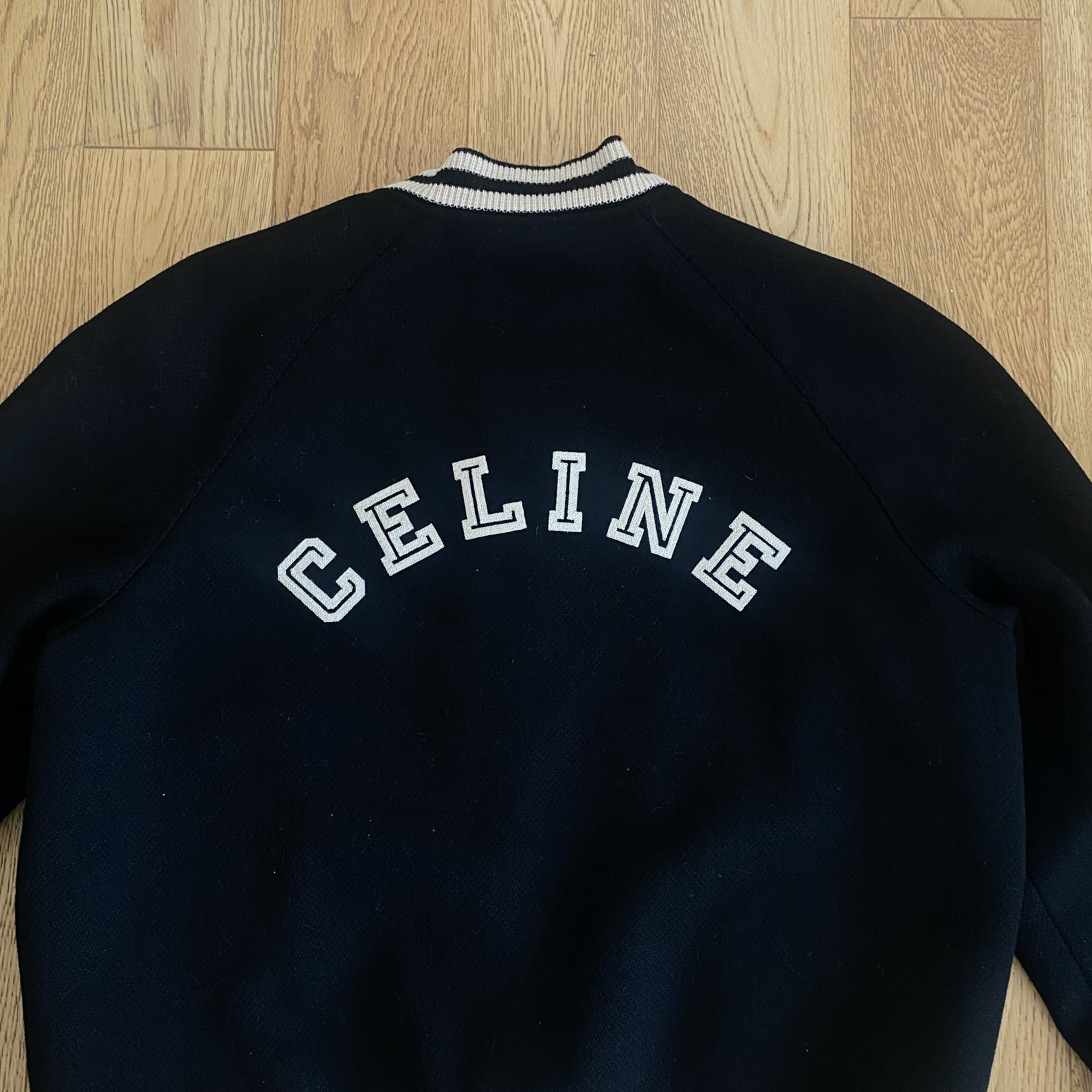 Celine Celine Teddy Jacket Black Textured Wool Varsity Prep 54 Size US L / EU 52-54 / 3 - 12 Thumbnail