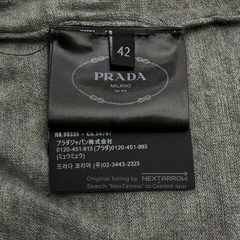 Prada Prada Gray classic logo cashmere sweater Size US XS / EU 42 / 0 - 7 Thumbnail
