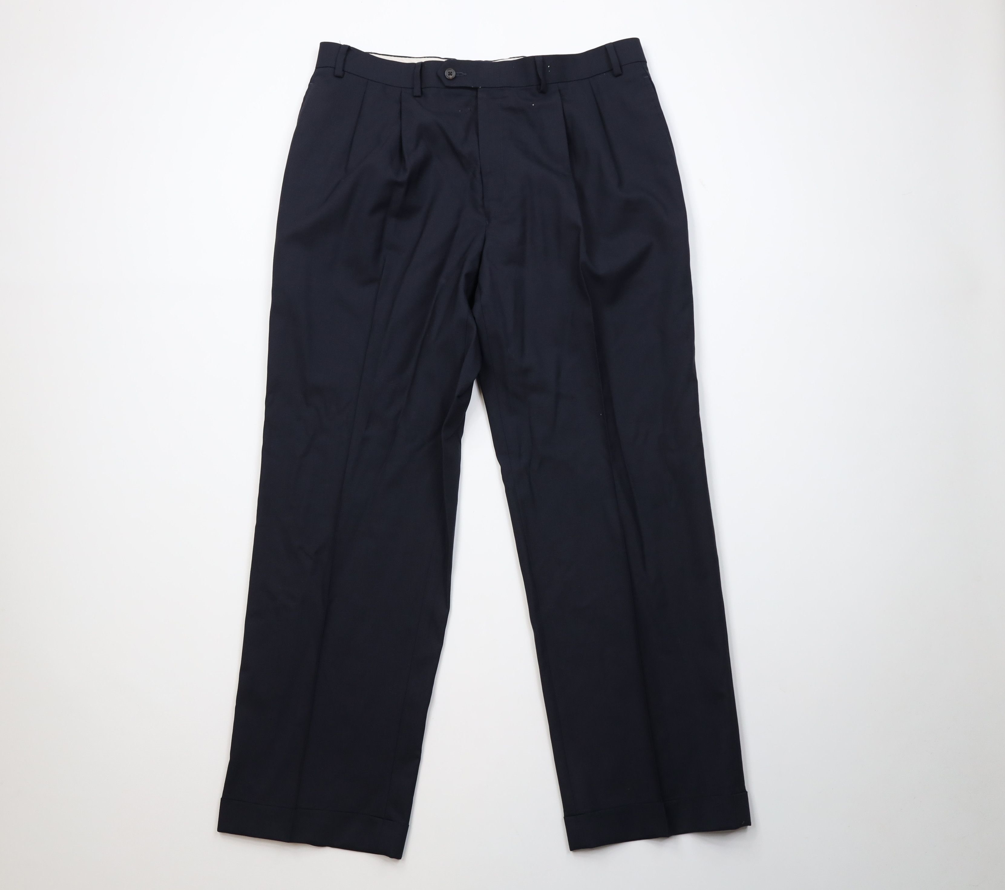 Ralph Lauren Vintage Ralph Lauren Wool Knit Wide Leg Chino Pants Blue Size US 36 / EU 52 - 1 Thumbnail
