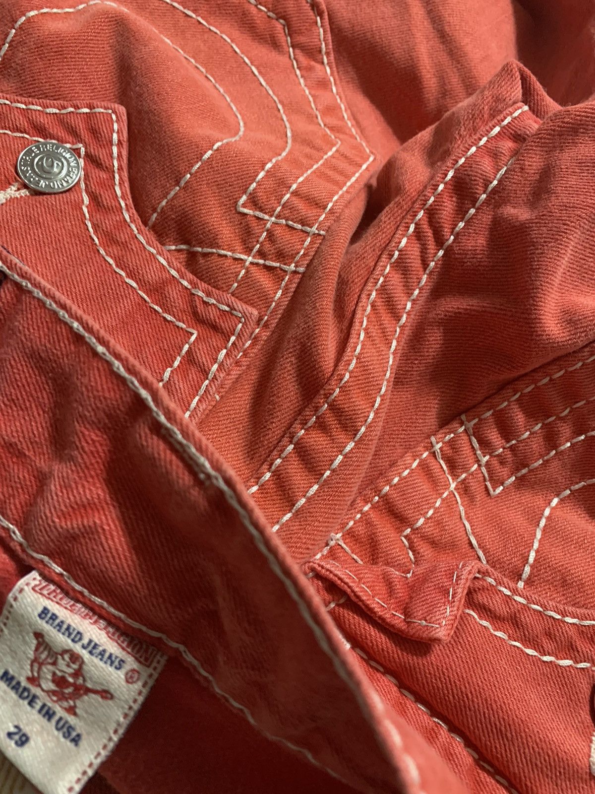 Designer × True Religion × Vintage True Religion Red Jeans Shorts Vintage Size US 29 - 2 Thumbnail