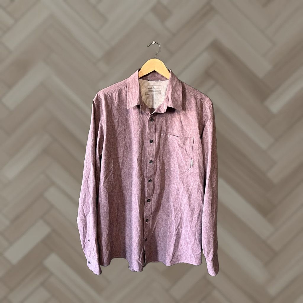 Eddie Bauer Eddie Bauer Mens Red Long Sleeve Outdoor Button-Up Single Pocket Size Large Tall Shirt Size US L / EU 52-54 / 3 - 1 Thumbnail