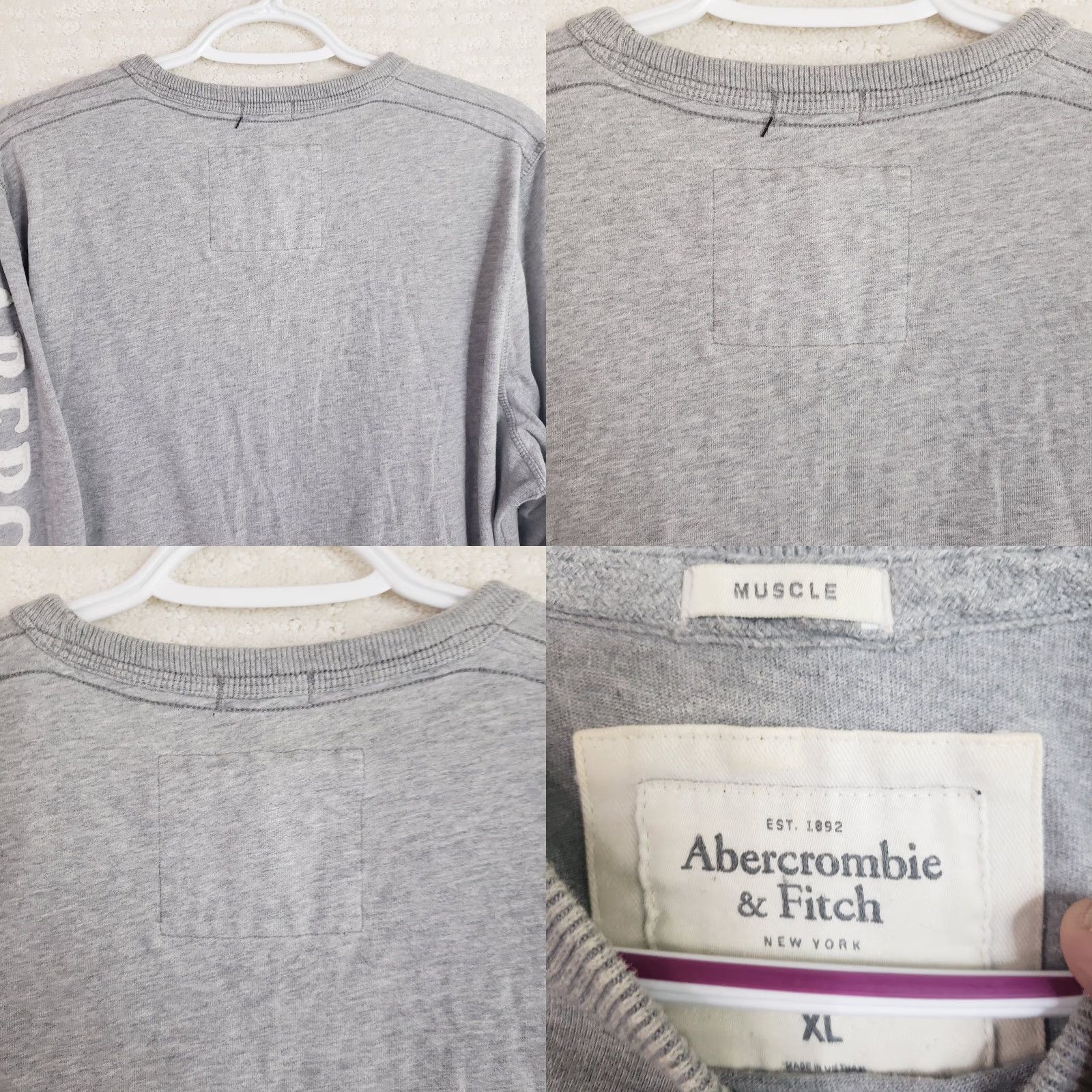 Abercrombie & Fitch Abercrombie & Fitch Shirt Mens XL Gray Muscle Long Sleeve Crewneck Size US XL / EU 56 / 4 - 9 Thumbnail