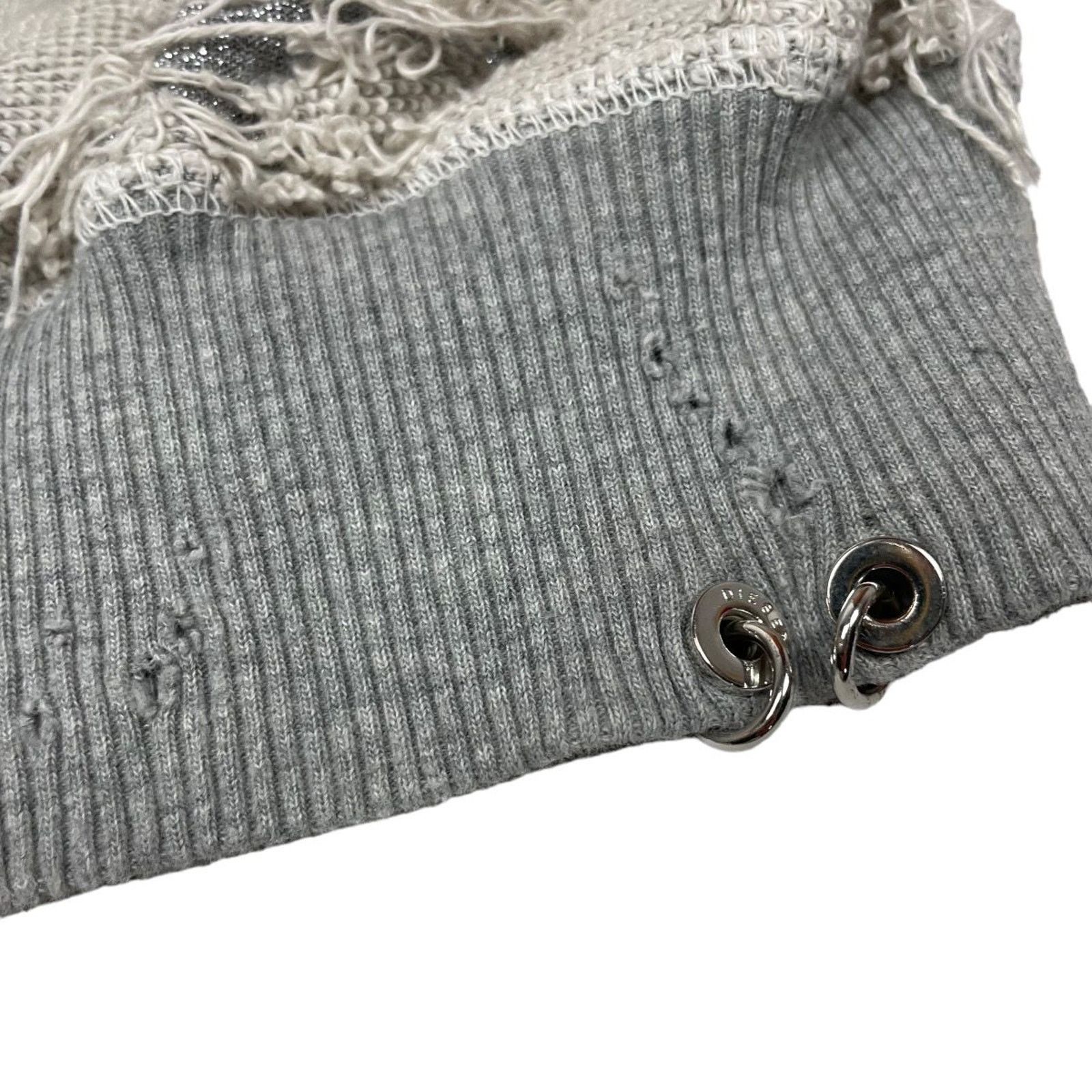 Diesel Diesel FELPA Women's Gray Crew Neck Ripped Sweatshirt Size M / US 6-8 / IT 42-44 - 8 Thumbnail