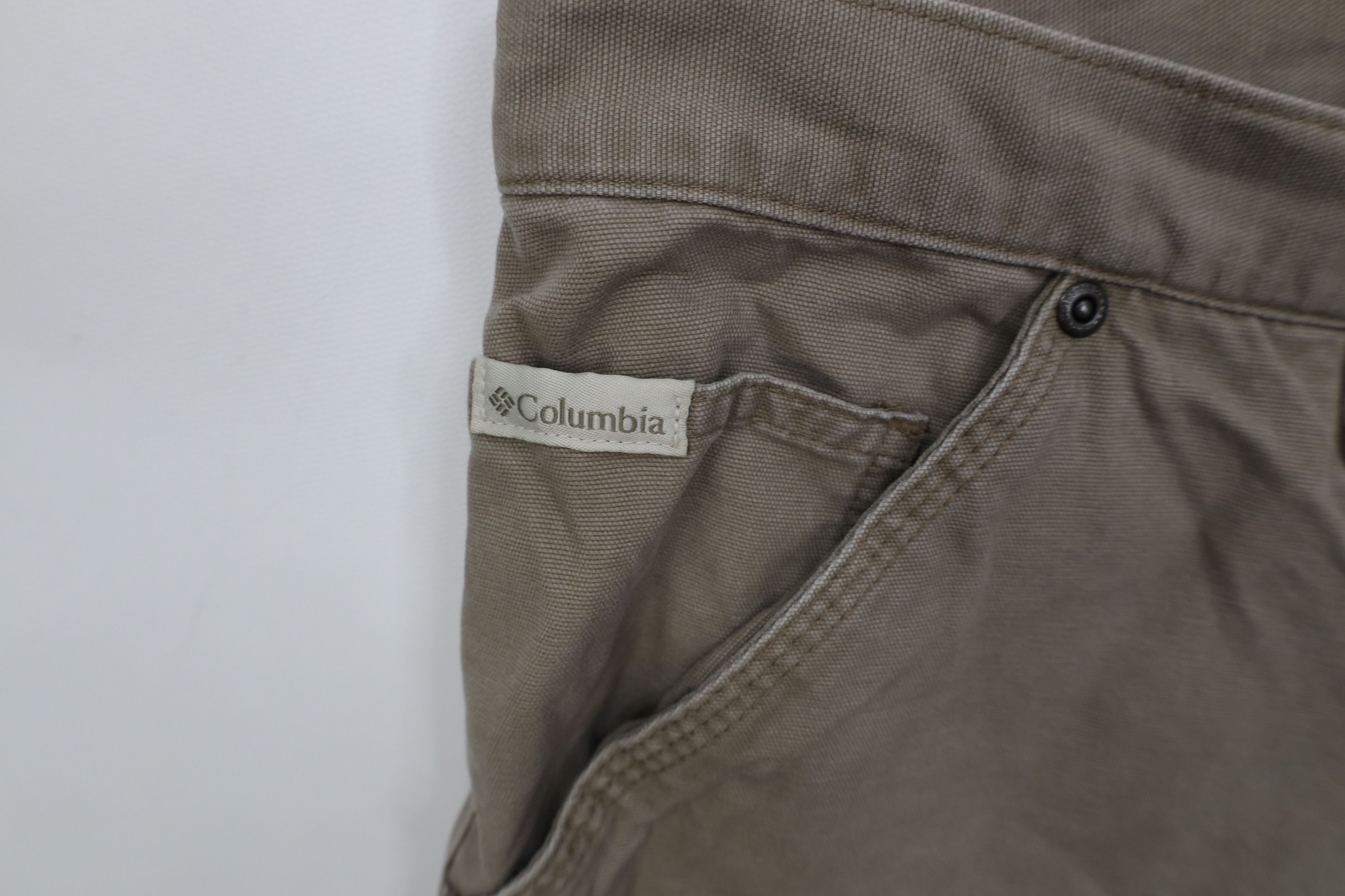 Columbia Vintage Y2K Columbia Above Knee Dungaree Shorts Beige Cotton Size US 38 / EU 54 - 6 Thumbnail