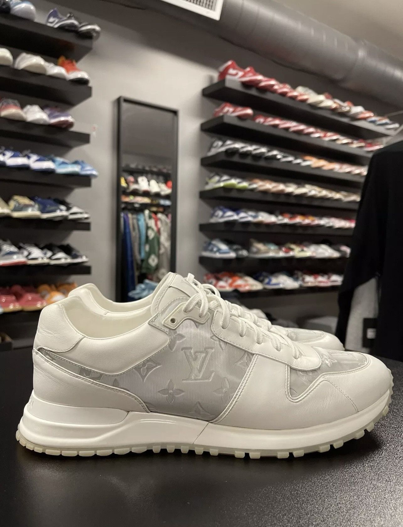 Size 9.5LV/10.5US Louis Vuitton Run Away White iridescent