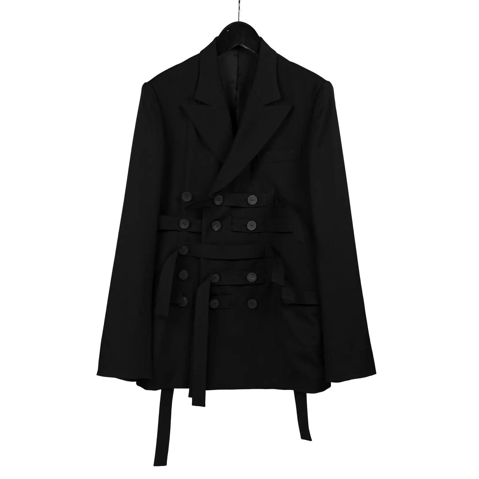 Yohji Yamamoto Yohji Yamamoto Pour Homme - 5 BELTS DOUBLE BREASTED JACKET Size US M / EU 48-50 / 2 - 4 Thumbnail