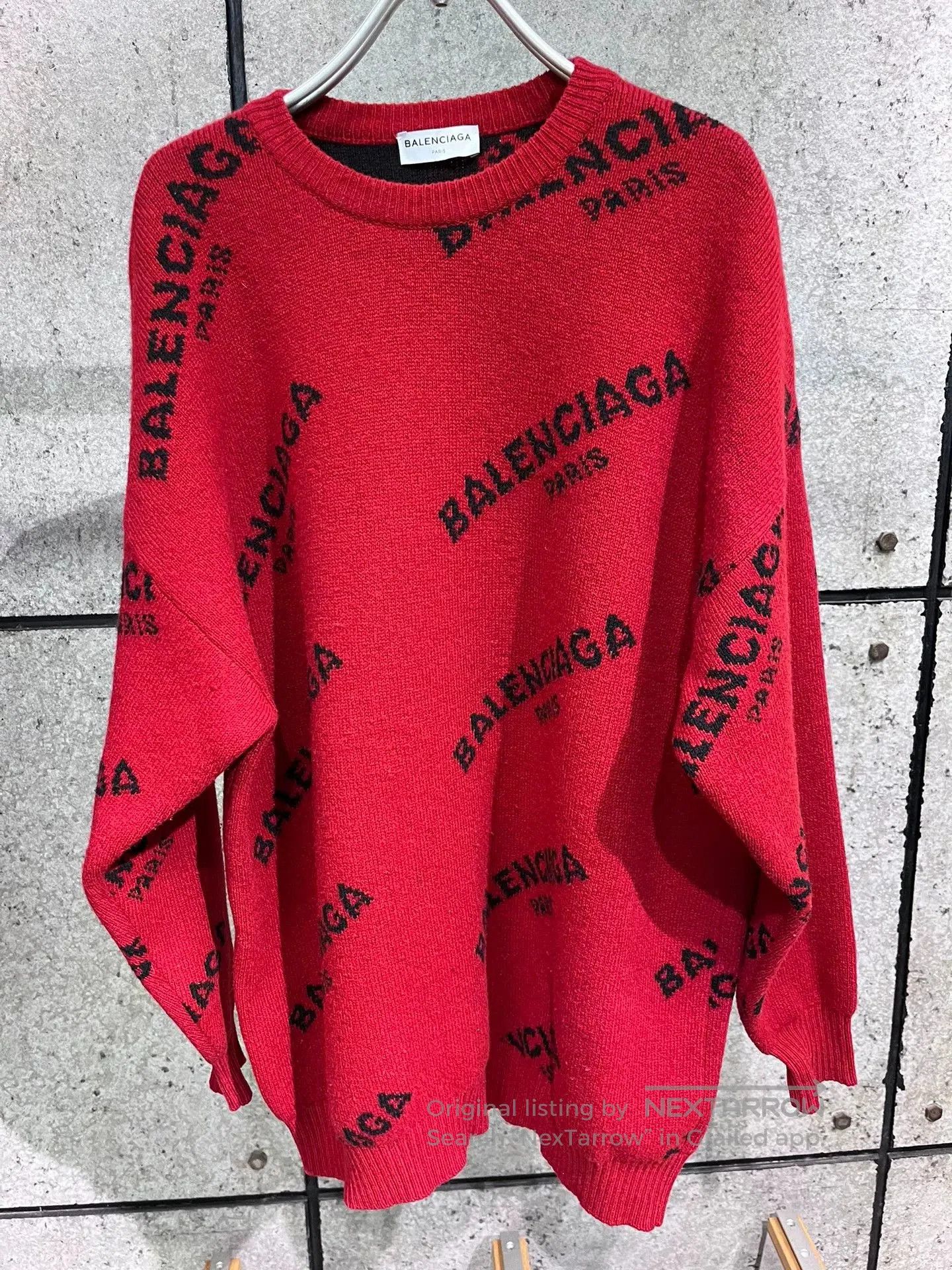 Balenciaga Balenciaga Red Letter Sweater Size 34. Size XXS / US 00 / IT 34 - 1 Thumbnail