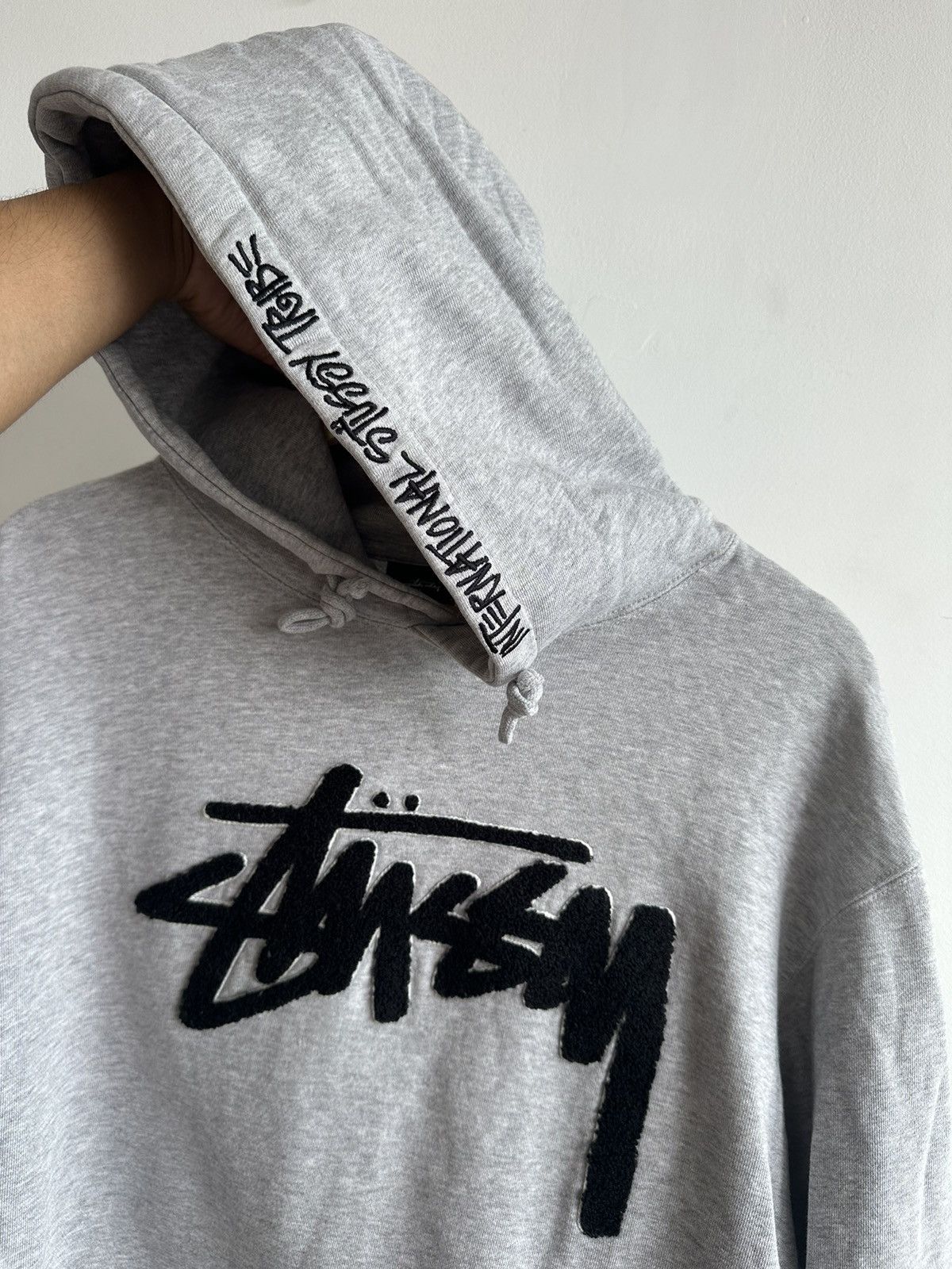 Y2K Stussy International deals Hoodie Grey Mens Size Large Streetwear Made in USA