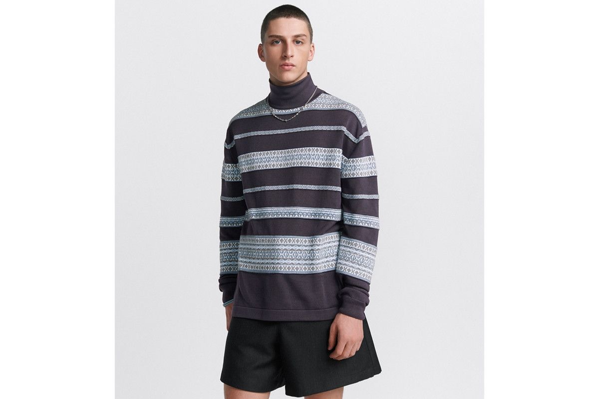 Dior o1bcso1str0226 CD Diamond Mock Neck Sweater in Grey Size US S / EU 44-46 / 1 - 4 Thumbnail