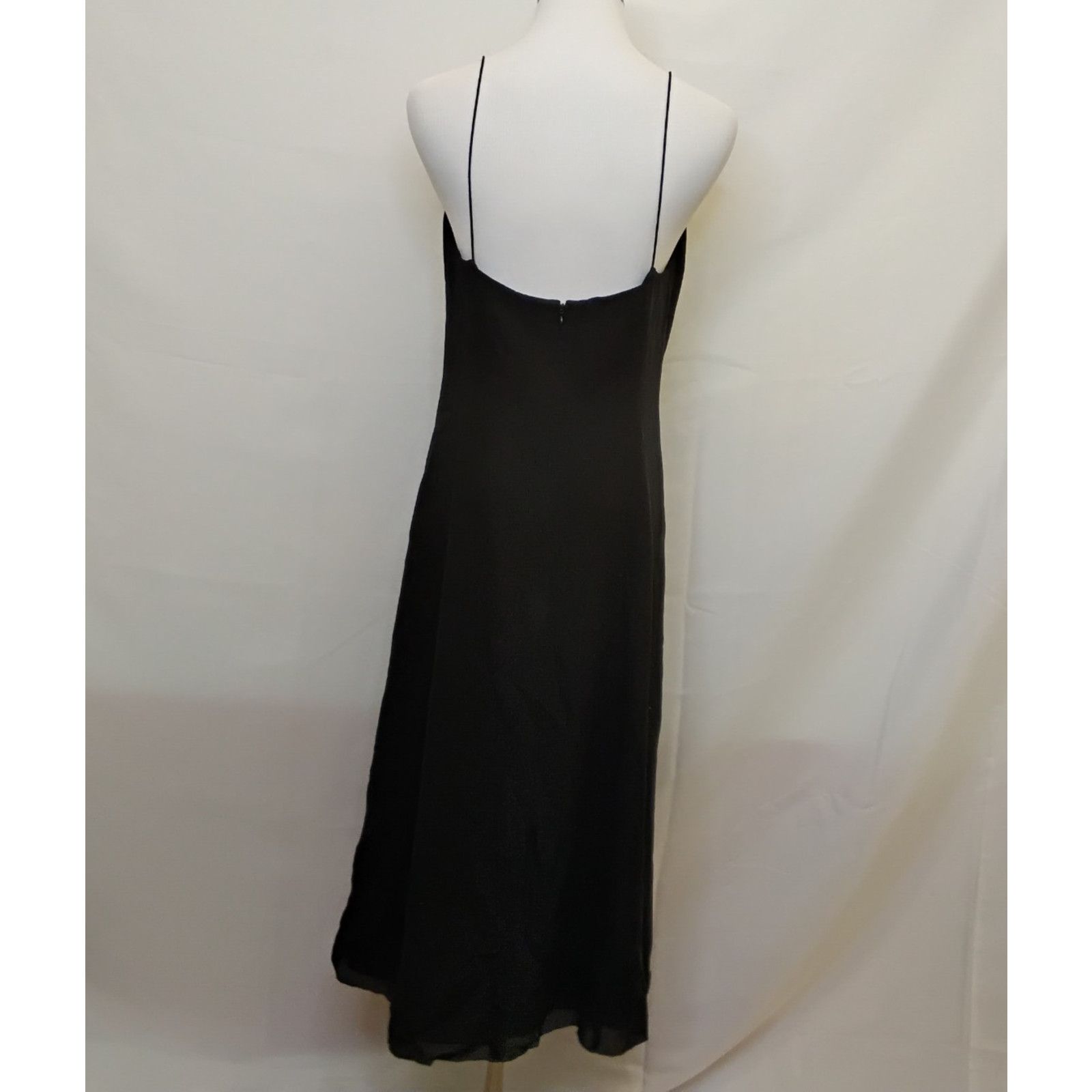 J.Crew J. Crew Silk Dress Women's 10 Black Ruffled Classic Knee Size L / US 10 / IT 46 - 3 Thumbnail