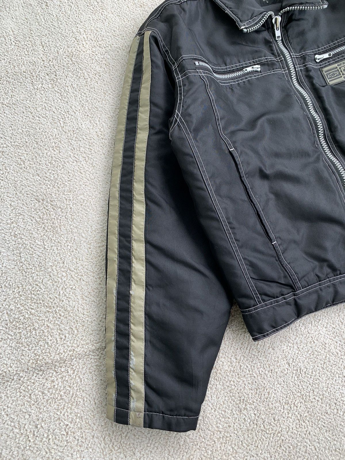 Japanese Brand × Vintage Vintage Chevrolet zipper Down Jacket Reflective striped Size US L / EU 52-54 / 3 - 6 Thumbnail