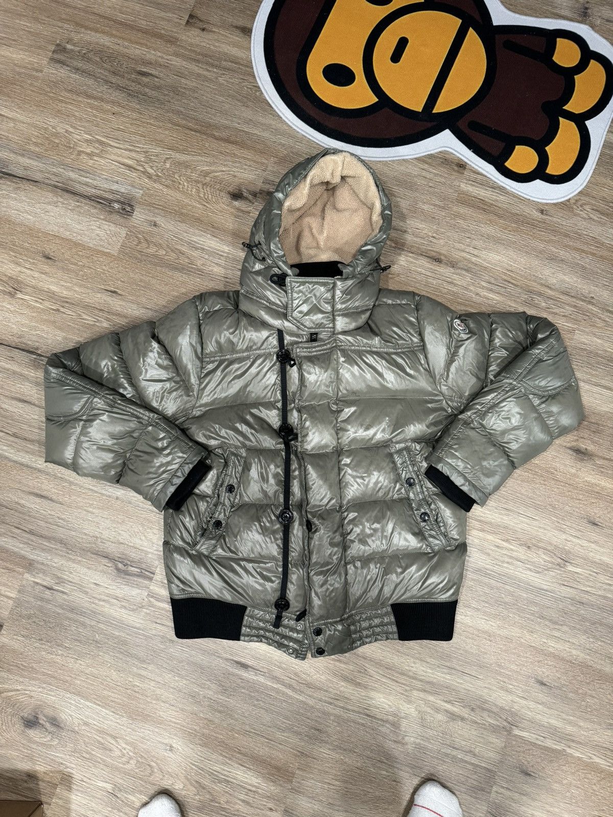 image of Moncler Maya Puffer Jacket in Grey, Men's (Size XL)