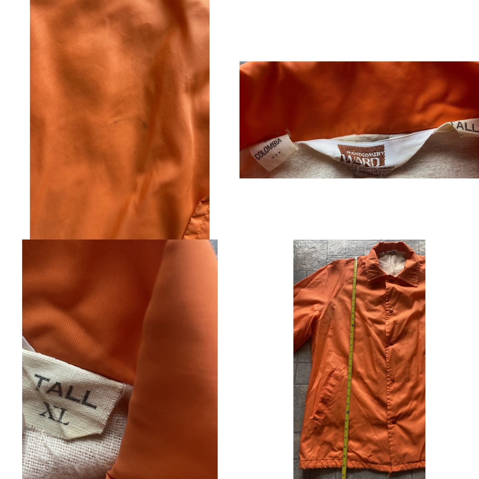 Vintage VINTAGE Montgomery Ward Orange Jacket Snap Men’s XL Tall VTG Size US XL / EU 56 / 4 - 8 Thumbnail