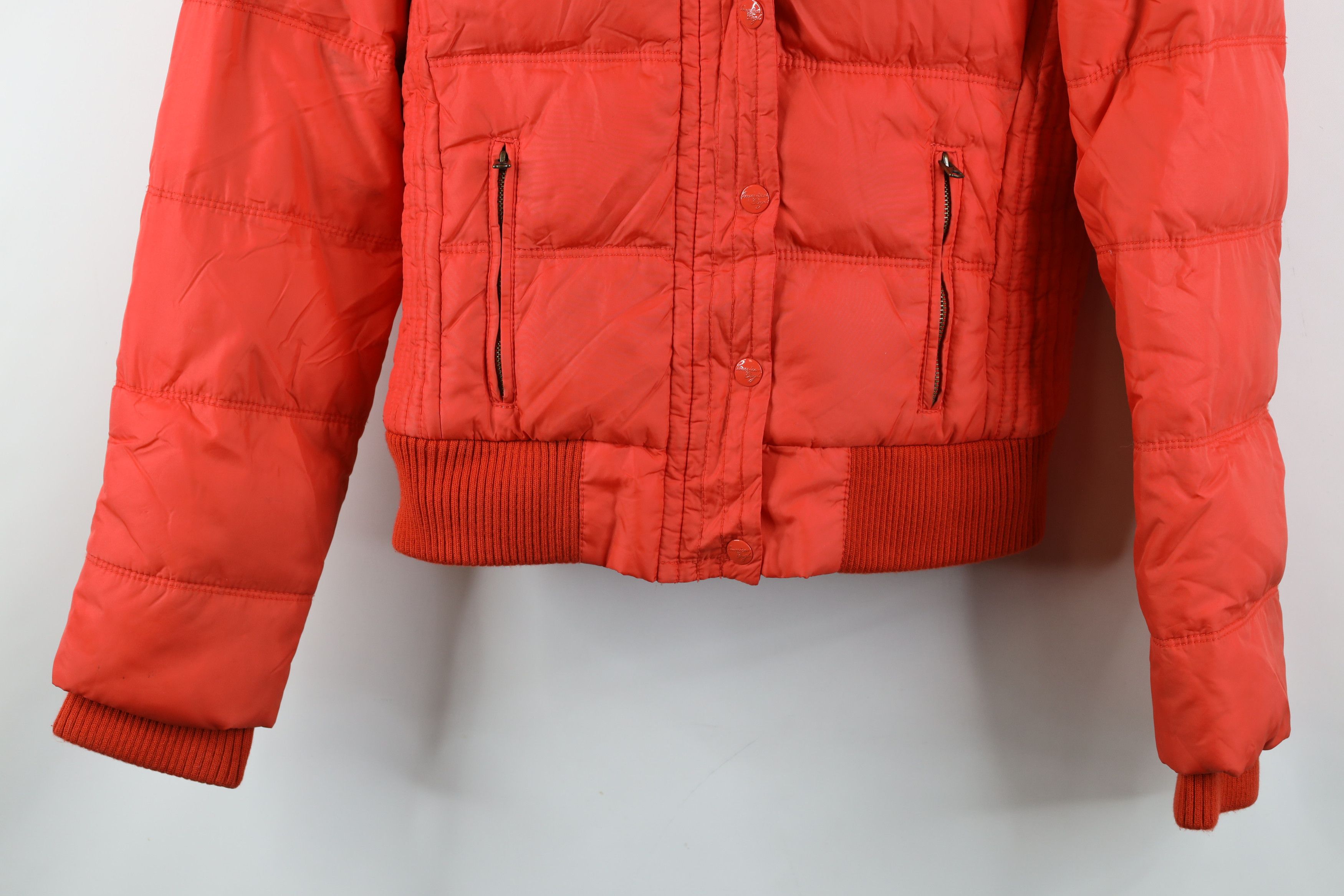 American Eagle Outfitters Vintage 90s Y2K American Eagle Cropped Puffer Jacket Orange Size M / US 6-8 / IT 42-44 - 3 Thumbnail