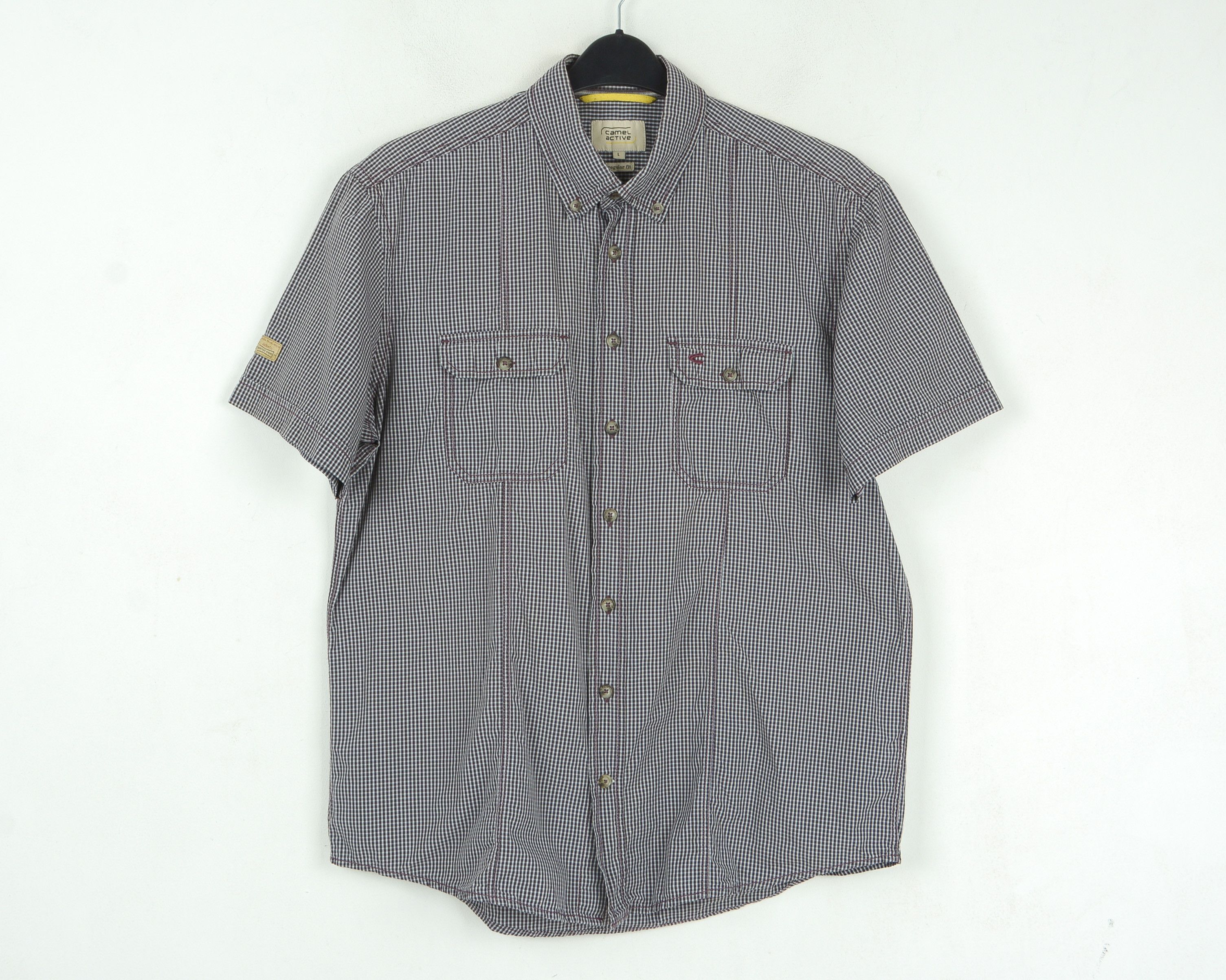 camel active Short Sleeve Summer L Shirt Check Casual Tartan Button Top Size US L / EU 52-54 / 3 - 1 Thumbnail