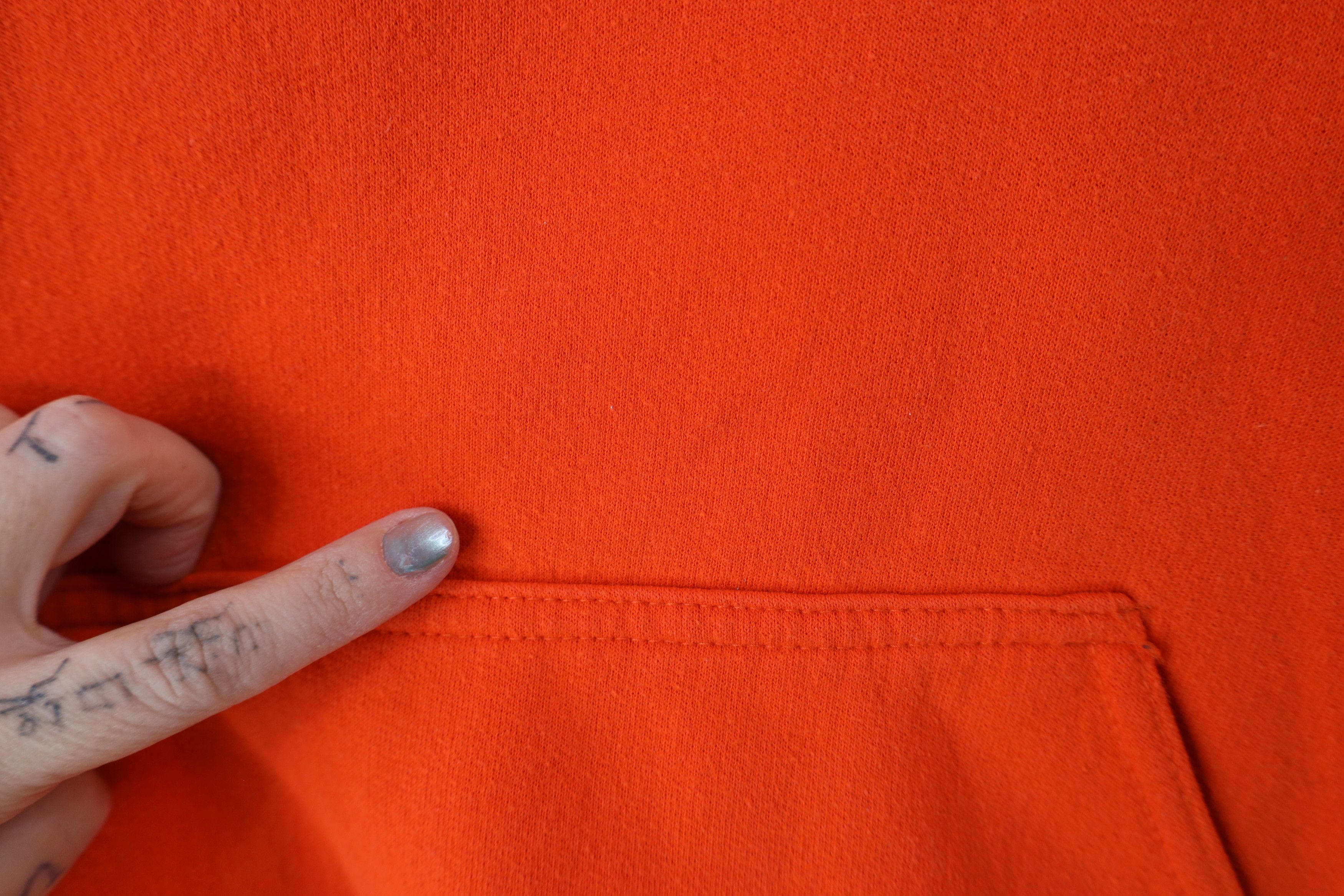 Vintage Vintage 90s Streetwear Blank Heavyweight Hoodie Orange Size US L / EU 52-54 / 3 - 5 Thumbnail