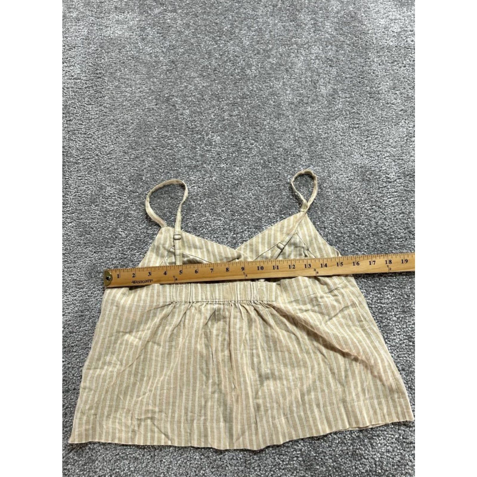 Marine Layer Celeste Hemp 2 Piece Set Swimwear Women XS Beige Natural Stripe New