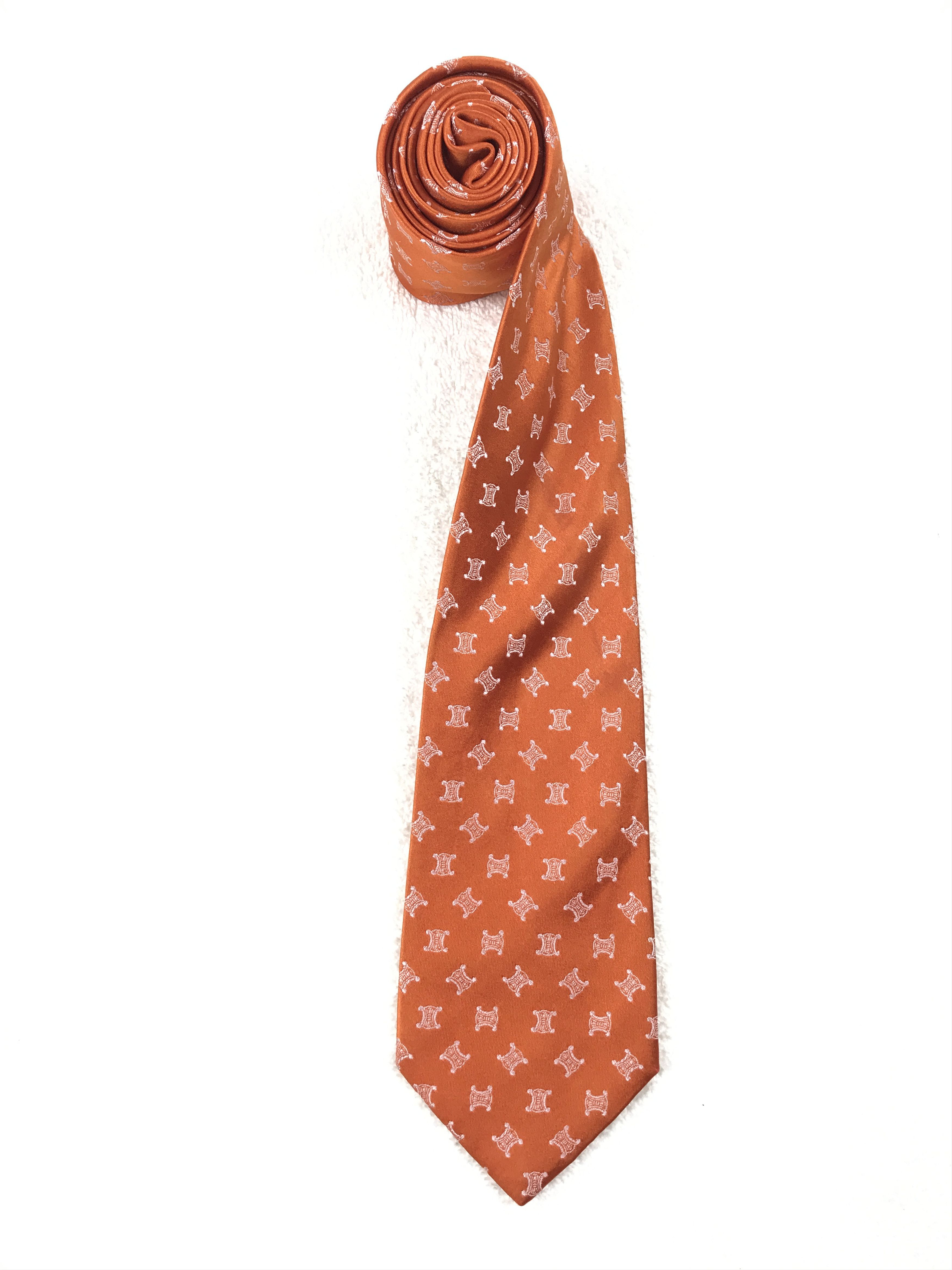Celine Vintage Celine Monogram Silk Necktie Size ONE SIZE - 2 Thumbnail