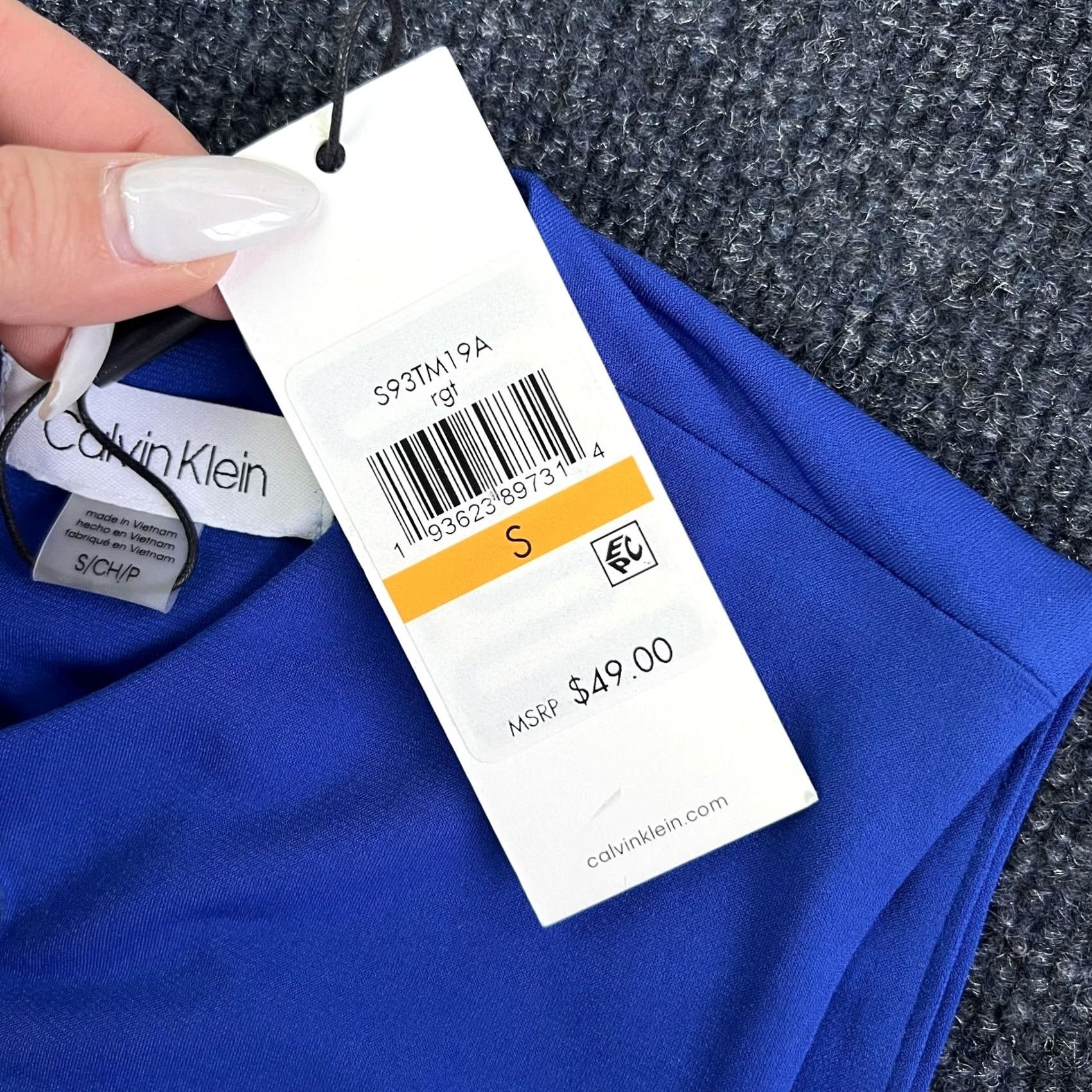 Calvin Klein Calvin Klein Tank Top Womens Small Blue V Neck Chain Detail Sleeveless Stretch Size S / US 4 / IT 40 - 3 Thumbnail
