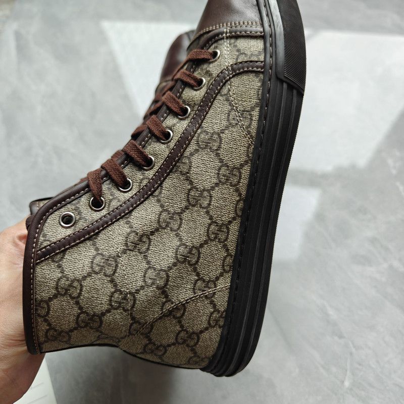 Gucci Gucci High Top Lace-Up Sneakers in Brown - Size US 8 / EU 41 - 6 Thumbnail