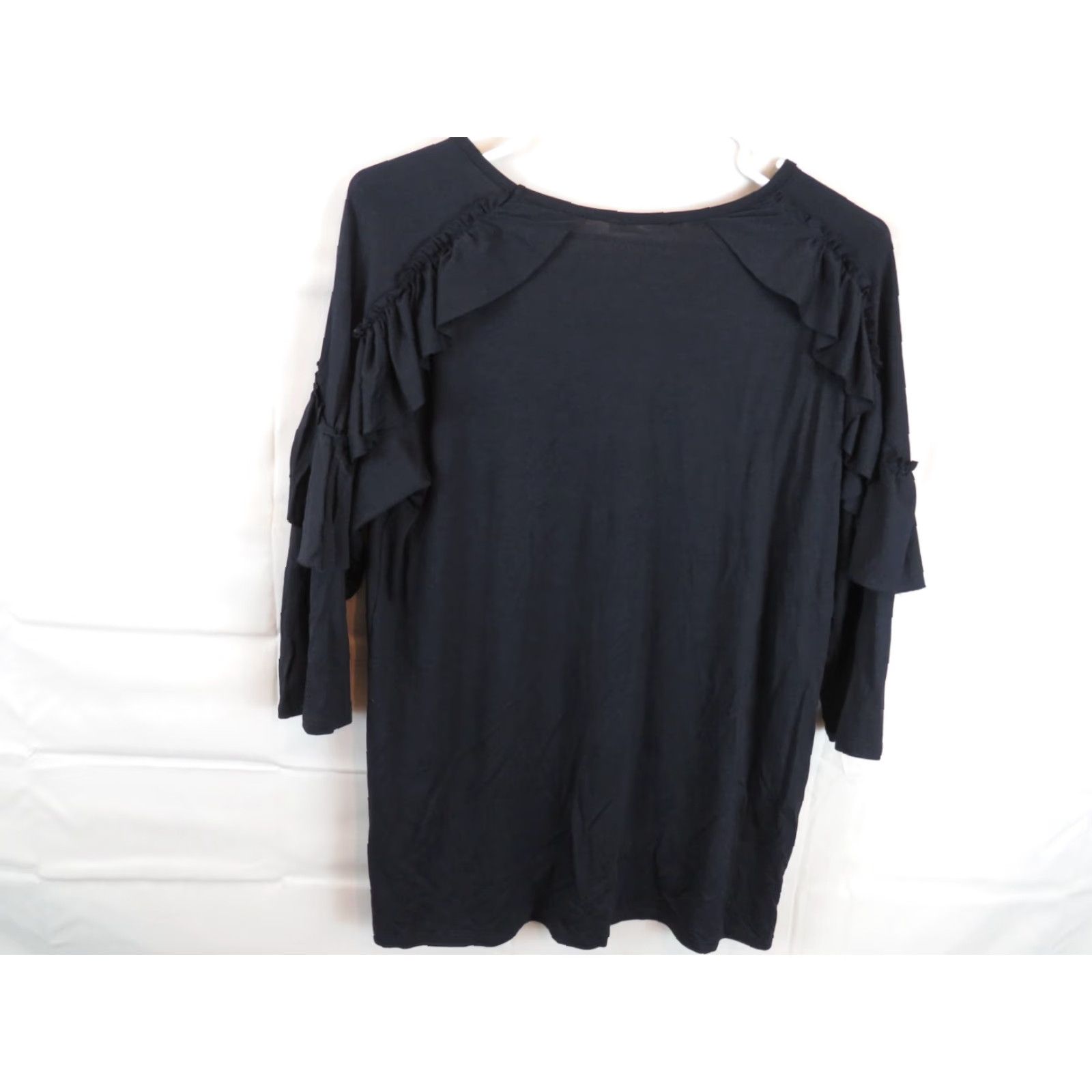 Vintage NWT Filly Flair 22 Twenty Second Ruffled Office casual Pull Over shirt L Black Womens Size L / US 10 / IT 46 - 4 Thumbnail