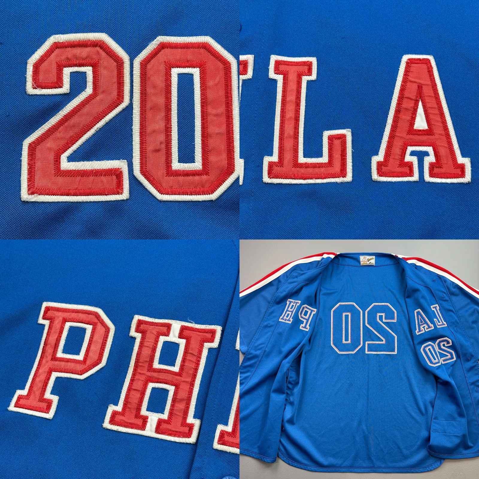Vintage VINTAGE 4Real Baseball Jersey Mens 2XL Blue Philadelphia #20 Hip Hop Y2K Shirt Baseball Mens 2XL Blue Philadelphia Hip Hop 80s 90s Retro Family Size US XXL / EU 58 / 5 - 8 Thumbnail