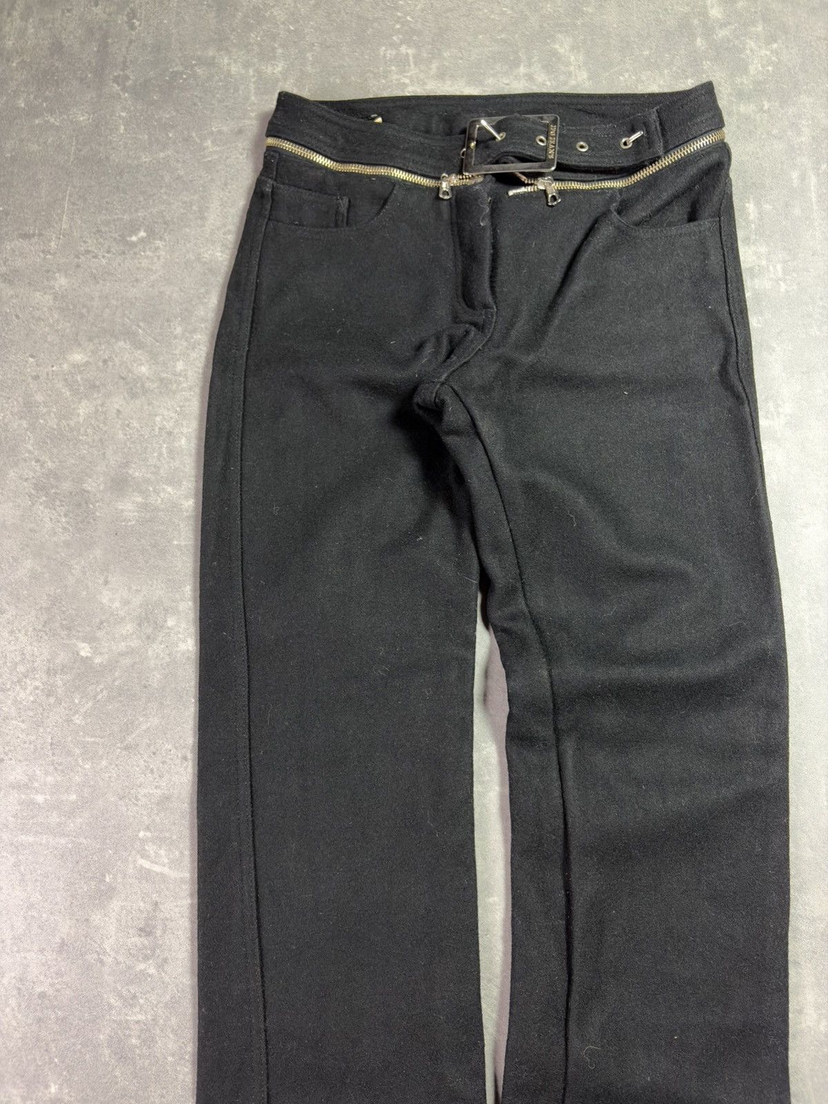 Jean Paul Gaultier 90s/00s Jean Paul Gaultier Zip Belt Heavy Wool Pants 40 S Size 27" / US 4 / IT 40 - 3 Thumbnail