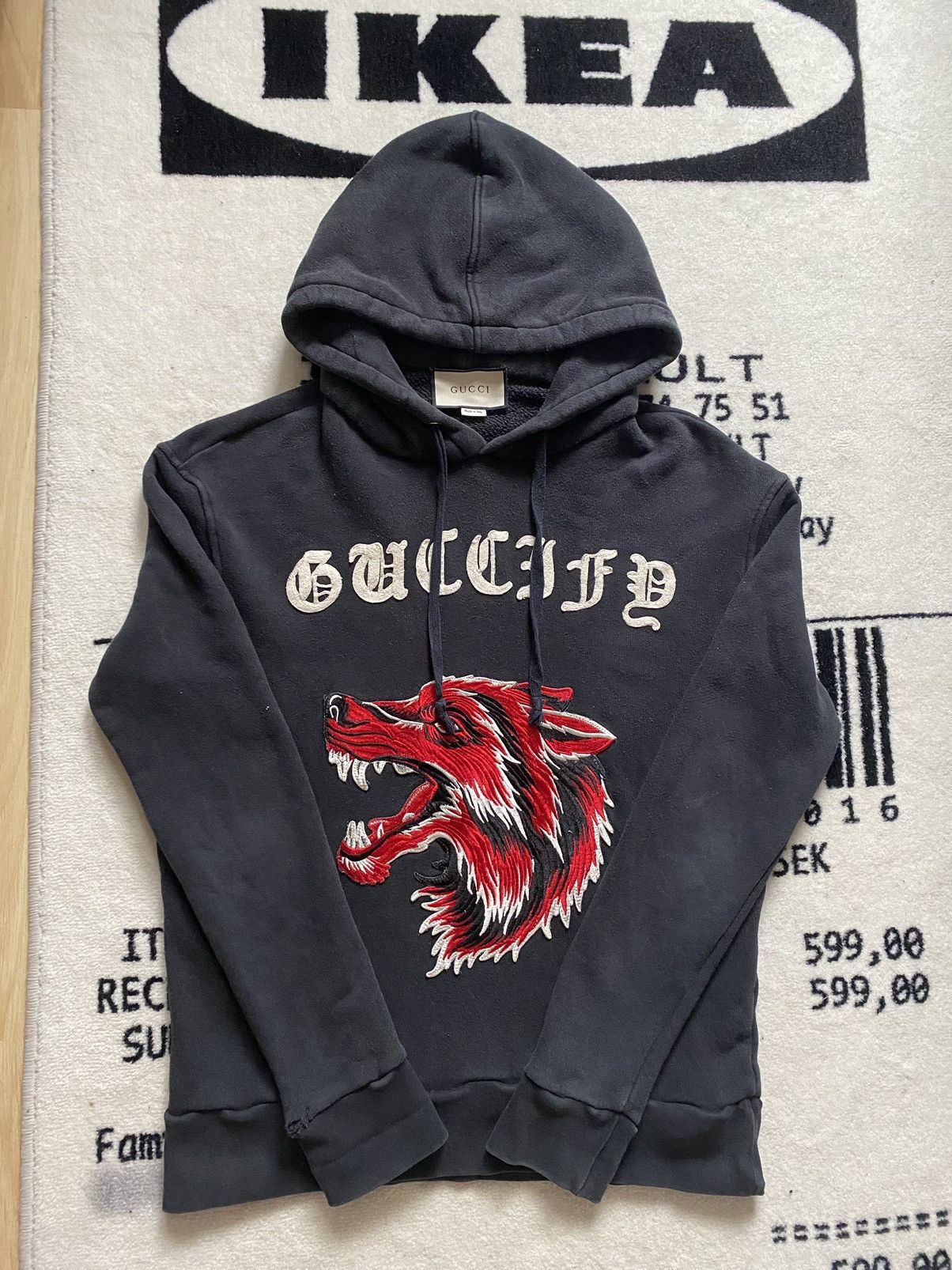 Streetwear Hoodie gucci red Woolf Grailed